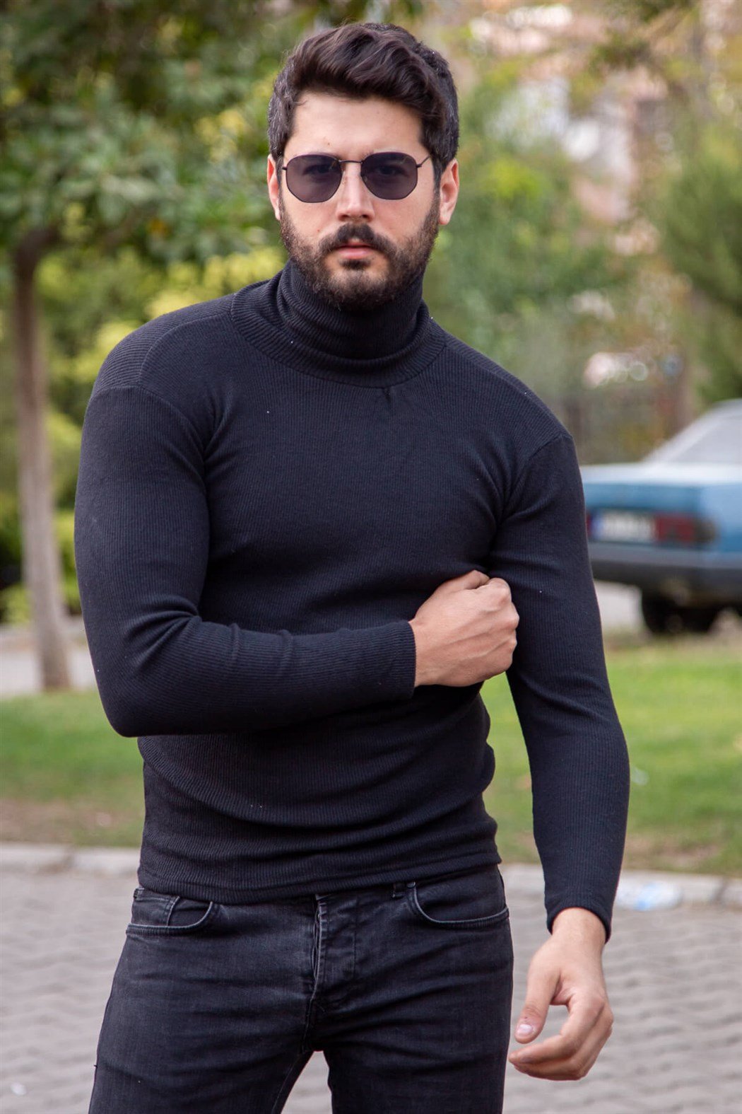 ERKEK Bogazlı Badi SİYAH boğazlı badi SİYAH