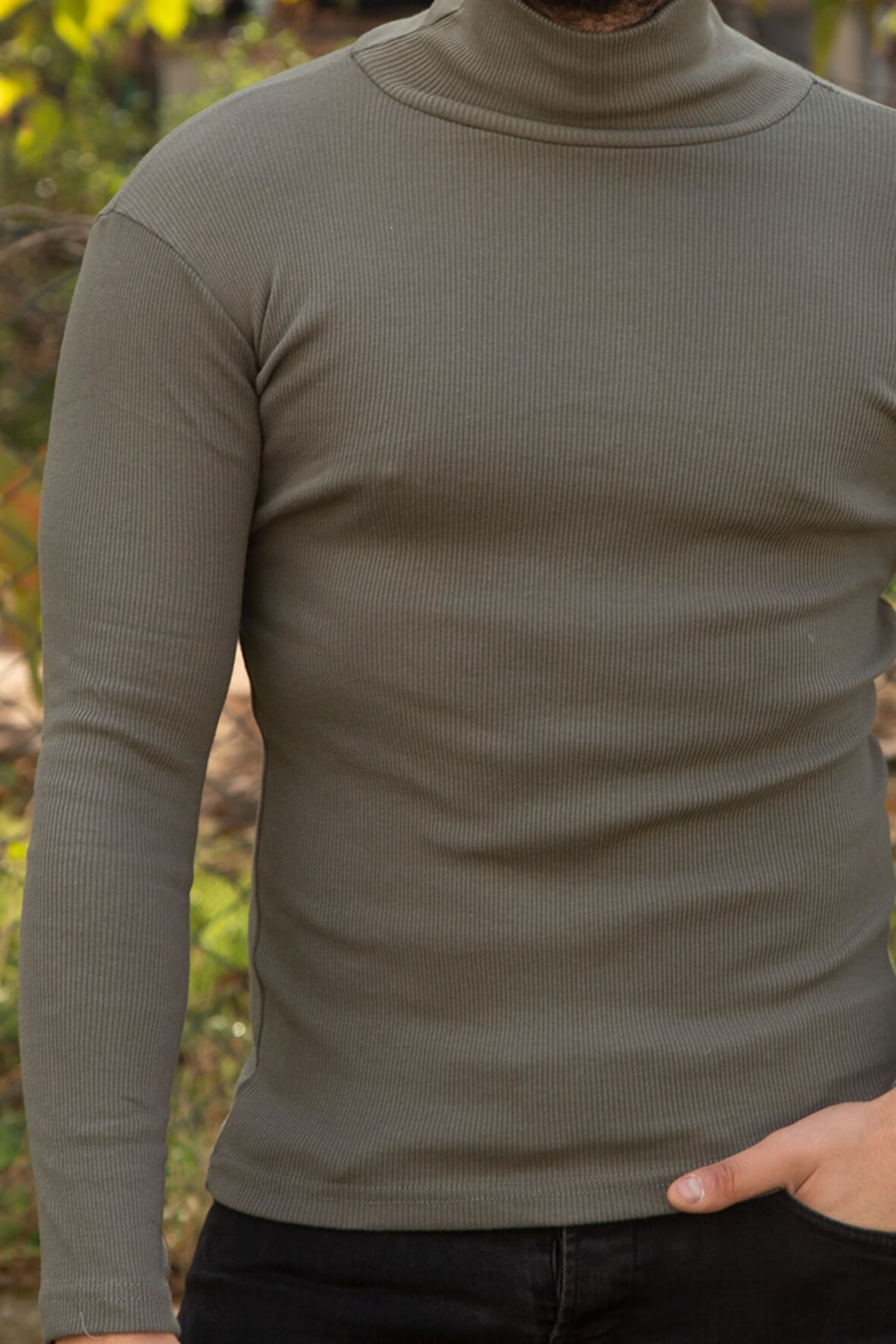 ERKEK Boğazlı Body yeşil boğazlı badi yeşil