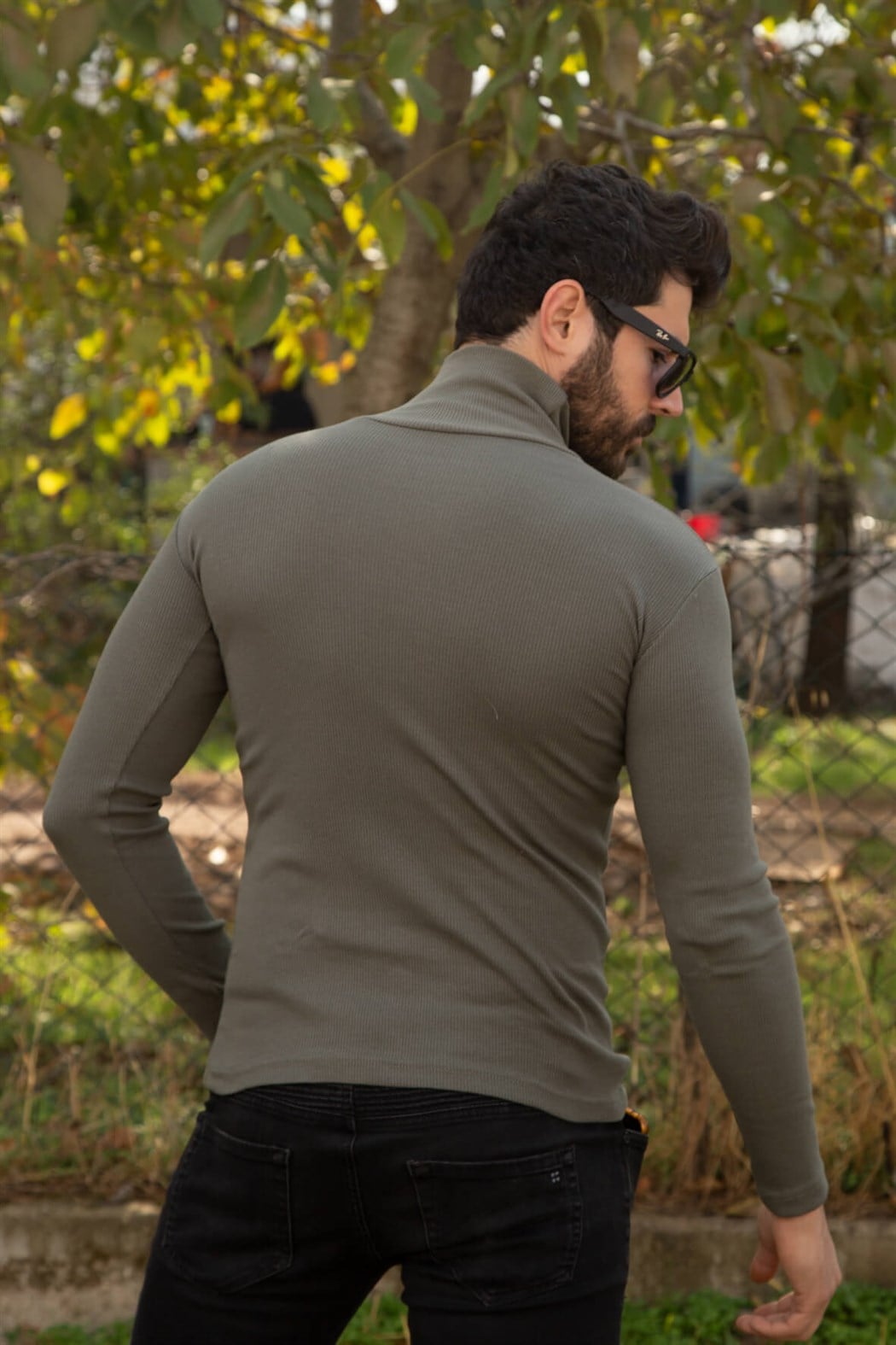 ERKEK Boğazlı Body yeşil boğazlı badi yeşil