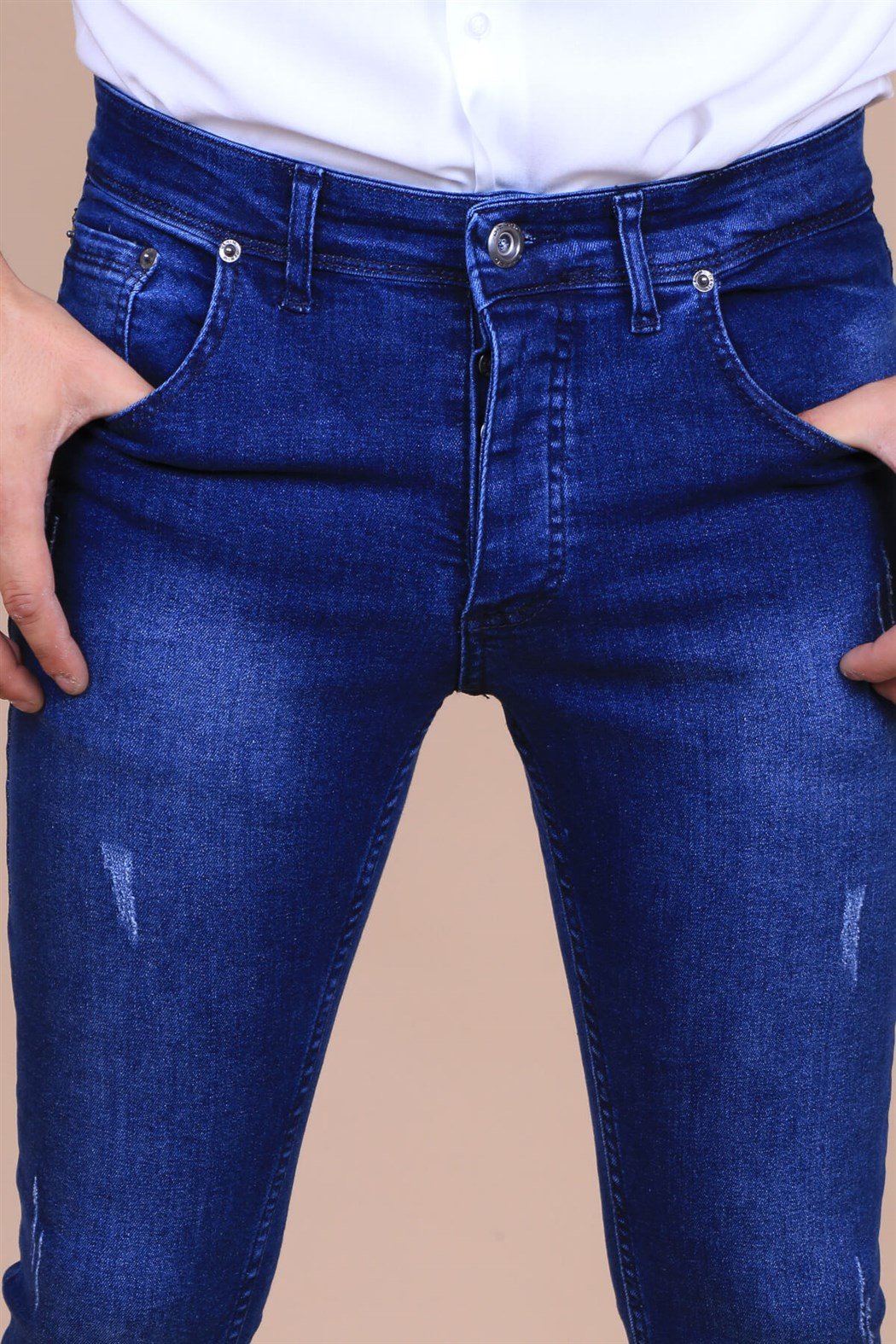 ERKEK DAR KESİM DAR PAÇA ERKEK JEAN LACİVERT JEAN LACİVERT