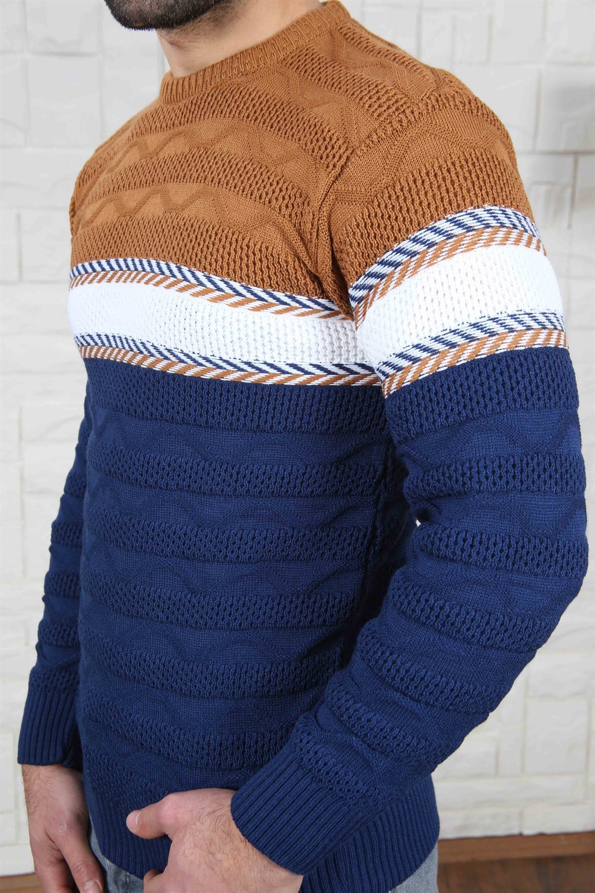 ERKEK GÖĞÜS ŞERİT ÇİGİLİ TRİKO KAZAK TABA TABA