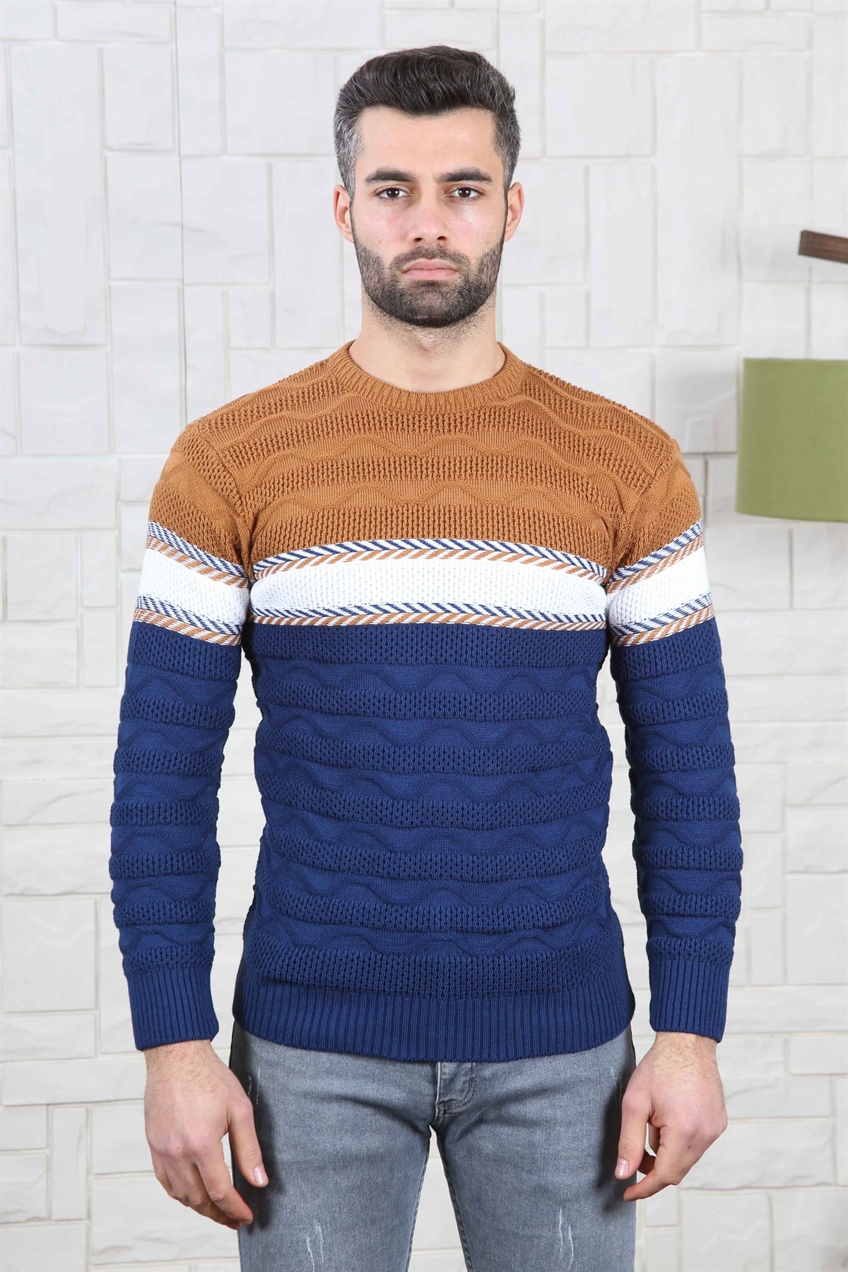 ERKEK GÖĞÜS ŞERİT ÇİGİLİ TRİKO KAZAK TABA TABA