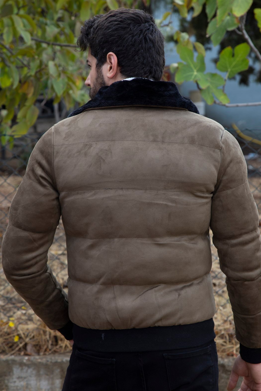 ERKEK İçi Kürklü Süet Mont HAKİ YEŞİL SÜET CEKET HAKİ YEŞİL