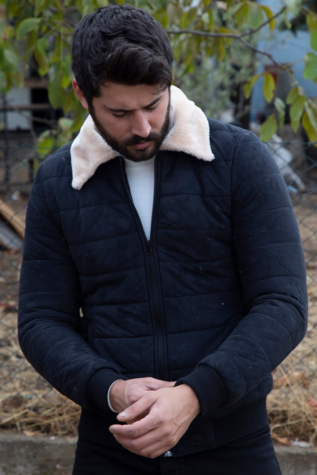 ERKEK İçi Kürklü Süet Mont SİYAH SÜET CEKET SİYAH