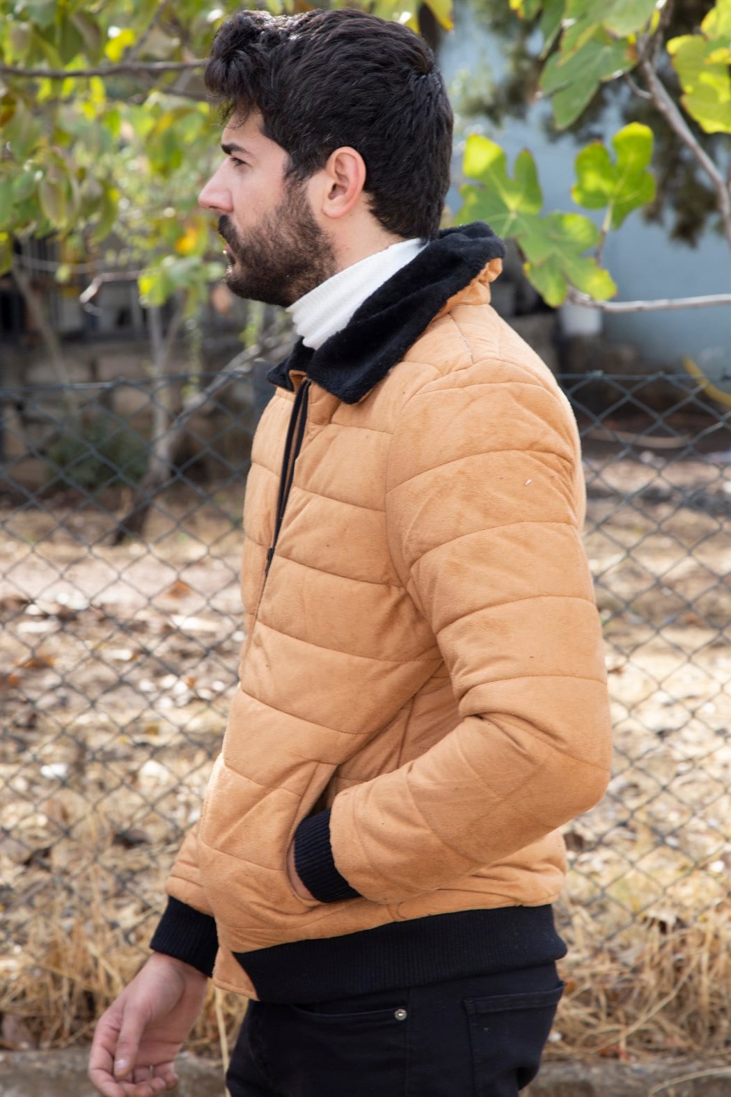 ERKEK İçi Kürklü Süet Mont TABA SÜET CEKET TABA