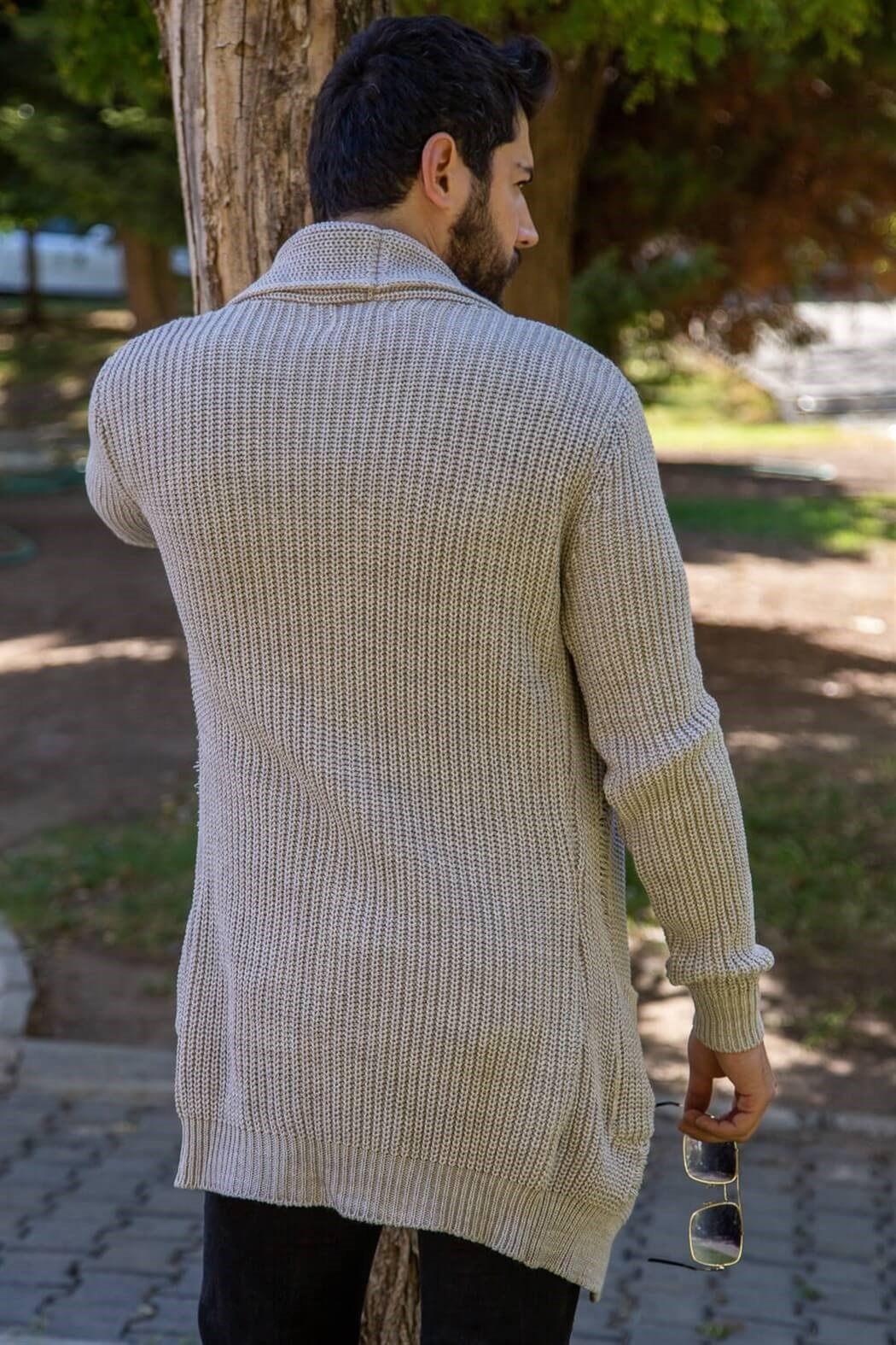 ERKEK Kalın Yırtıklı Hırka TAŞ Hırka TAŞ