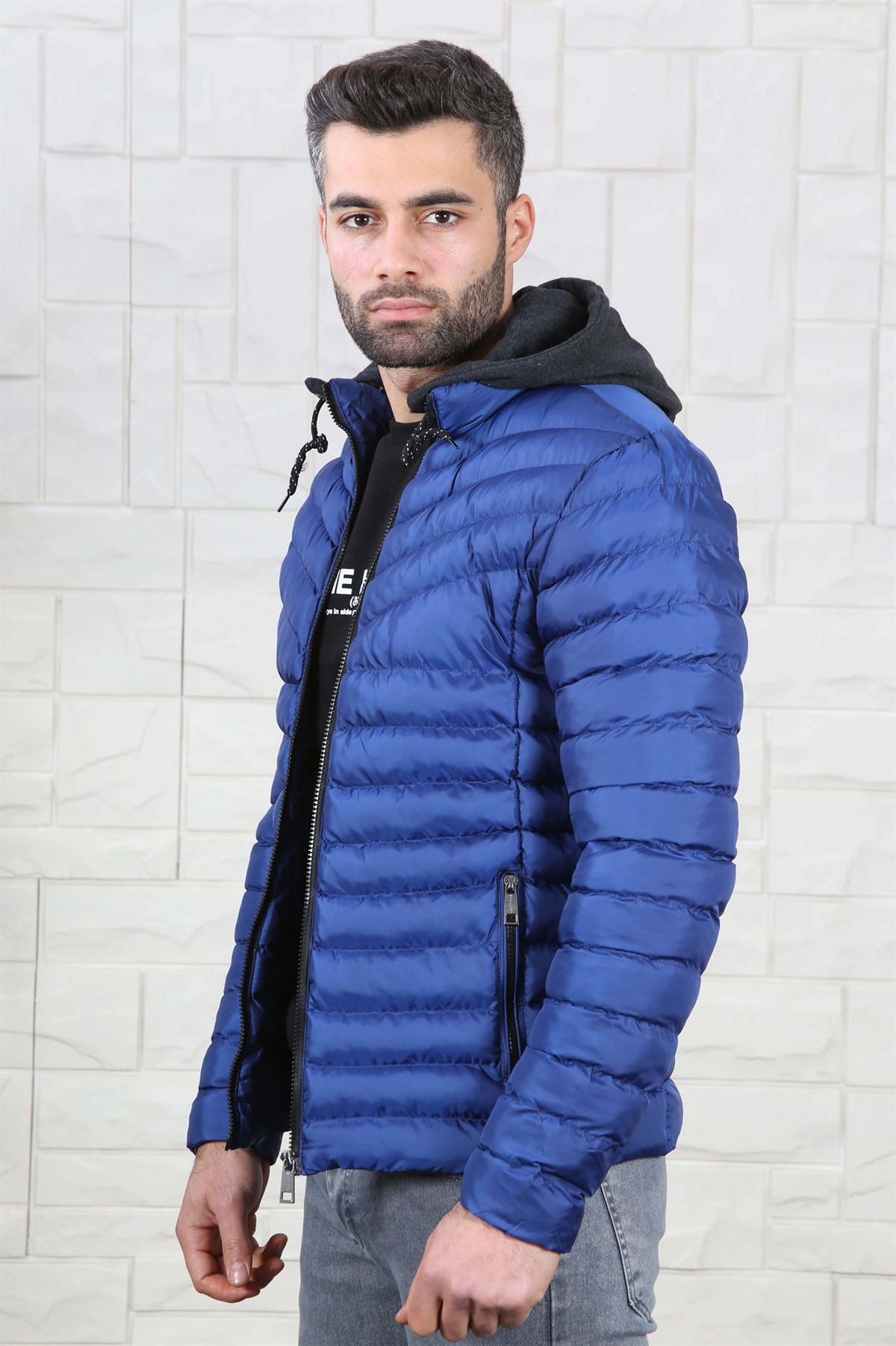 ERKEK KAPŞONLU ŞİŞME MONT SAX SAX