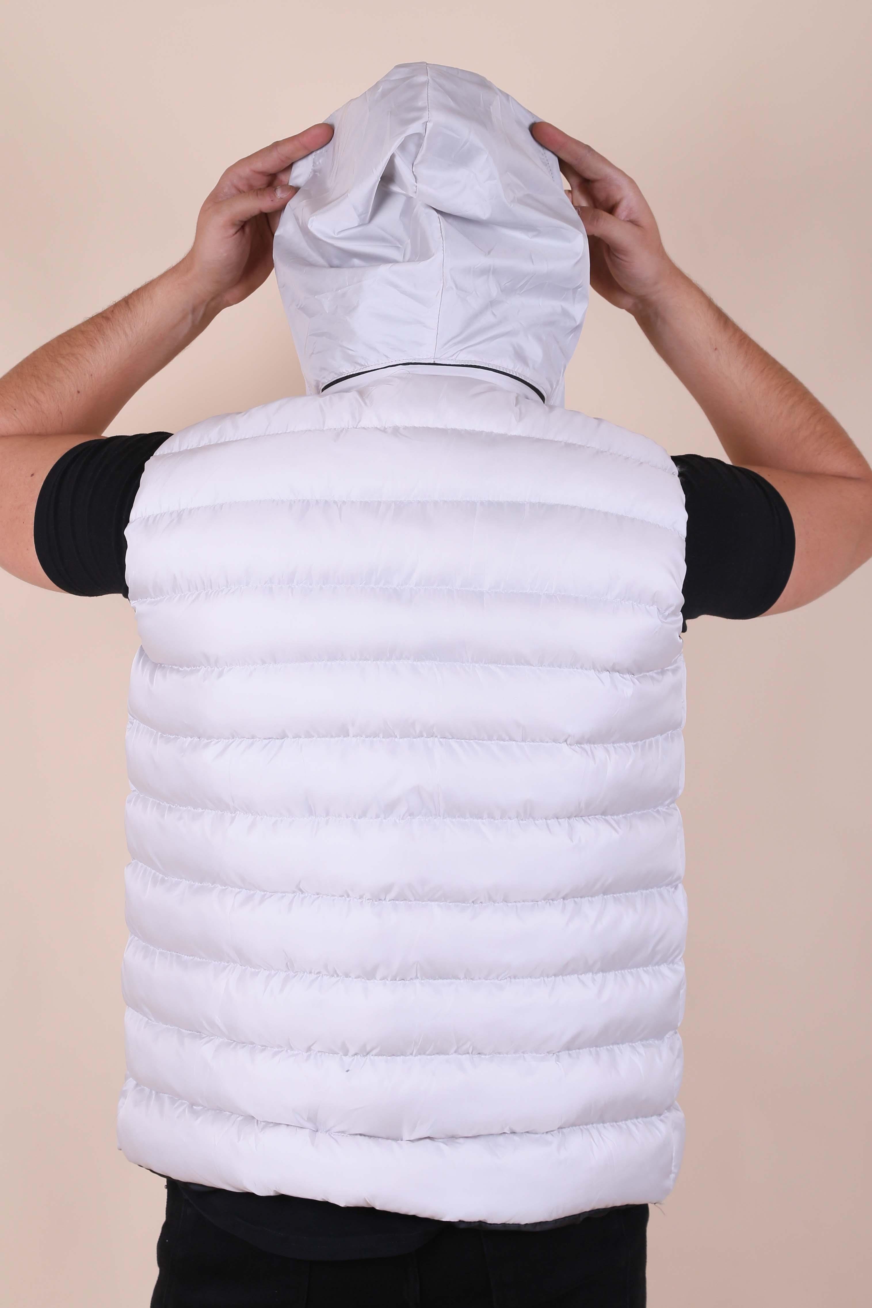 ERKEK KAPŞONLU ŞİŞME YELEK GRI YELEK GRI                                                         