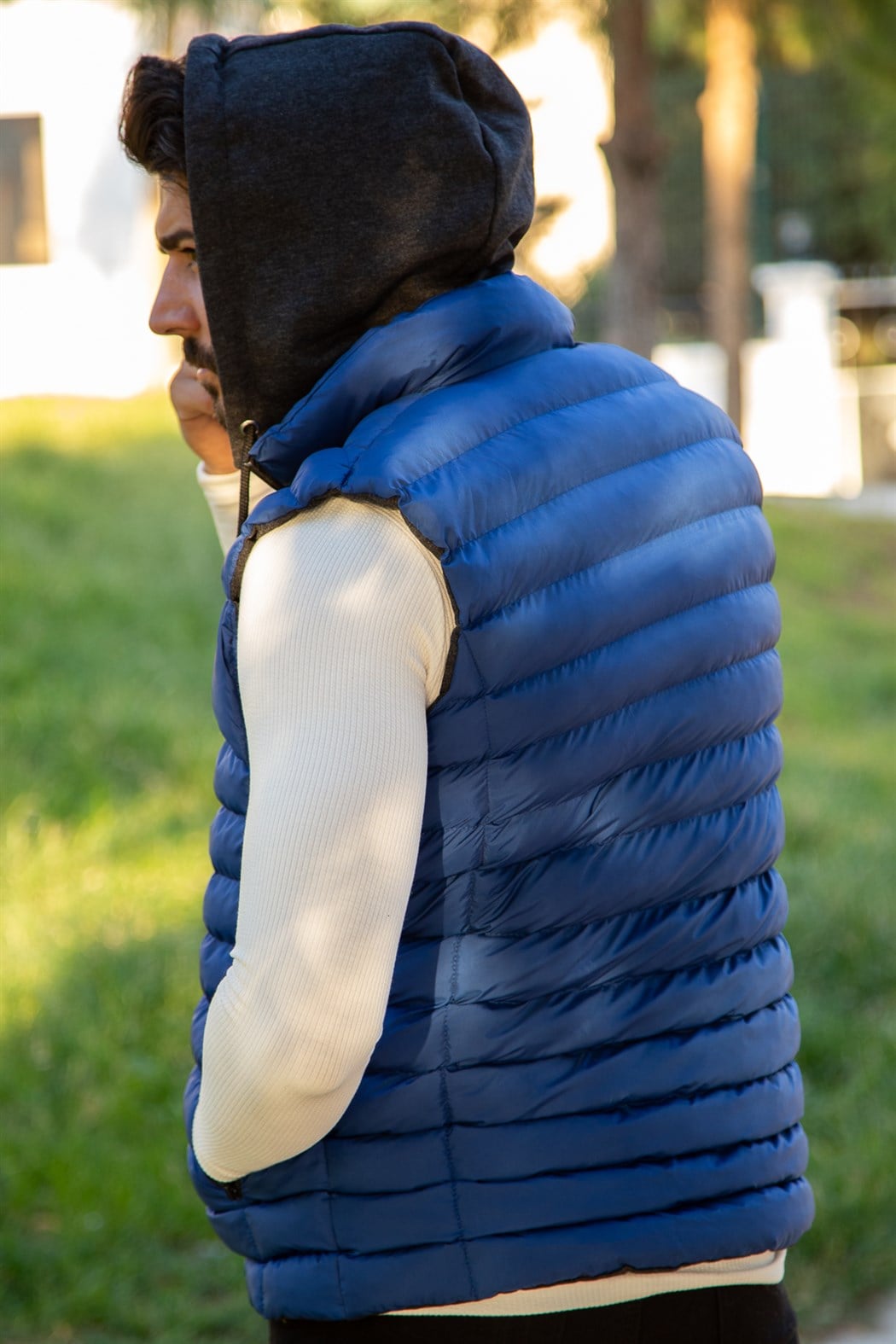 ERKEK KAPŞONLU ŞİŞME YELEK WIPEOUT MAVİ YELEK MAVİ