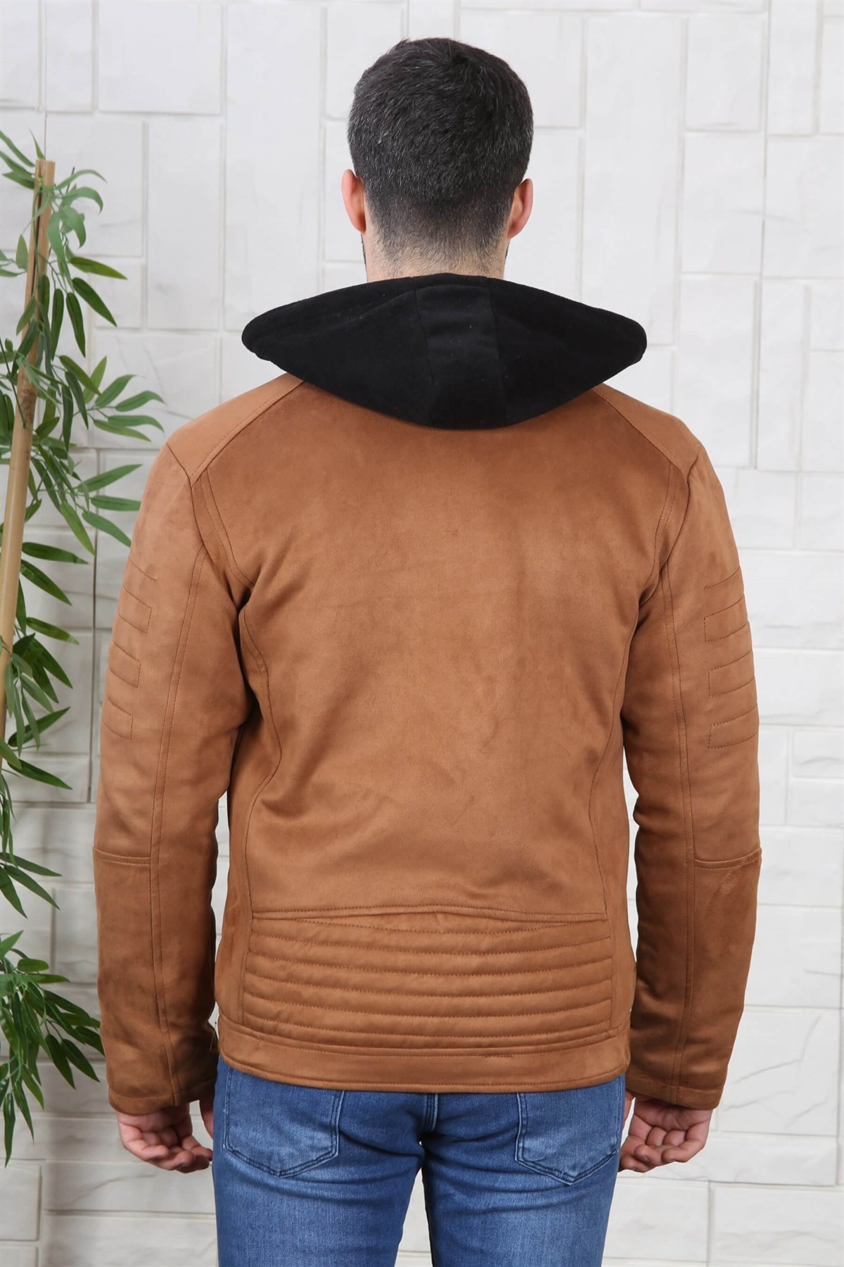 ERKEK KAPŞONLU SÜET MONT TABA TABA