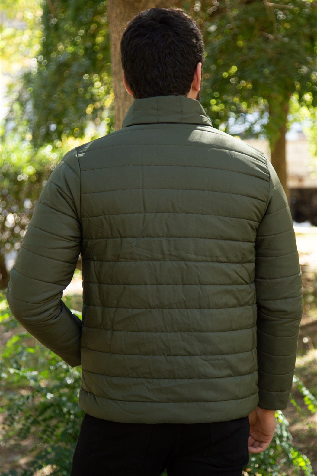 ERKEK Kapşonsuz Şişme Mont HAKI mont HAKI