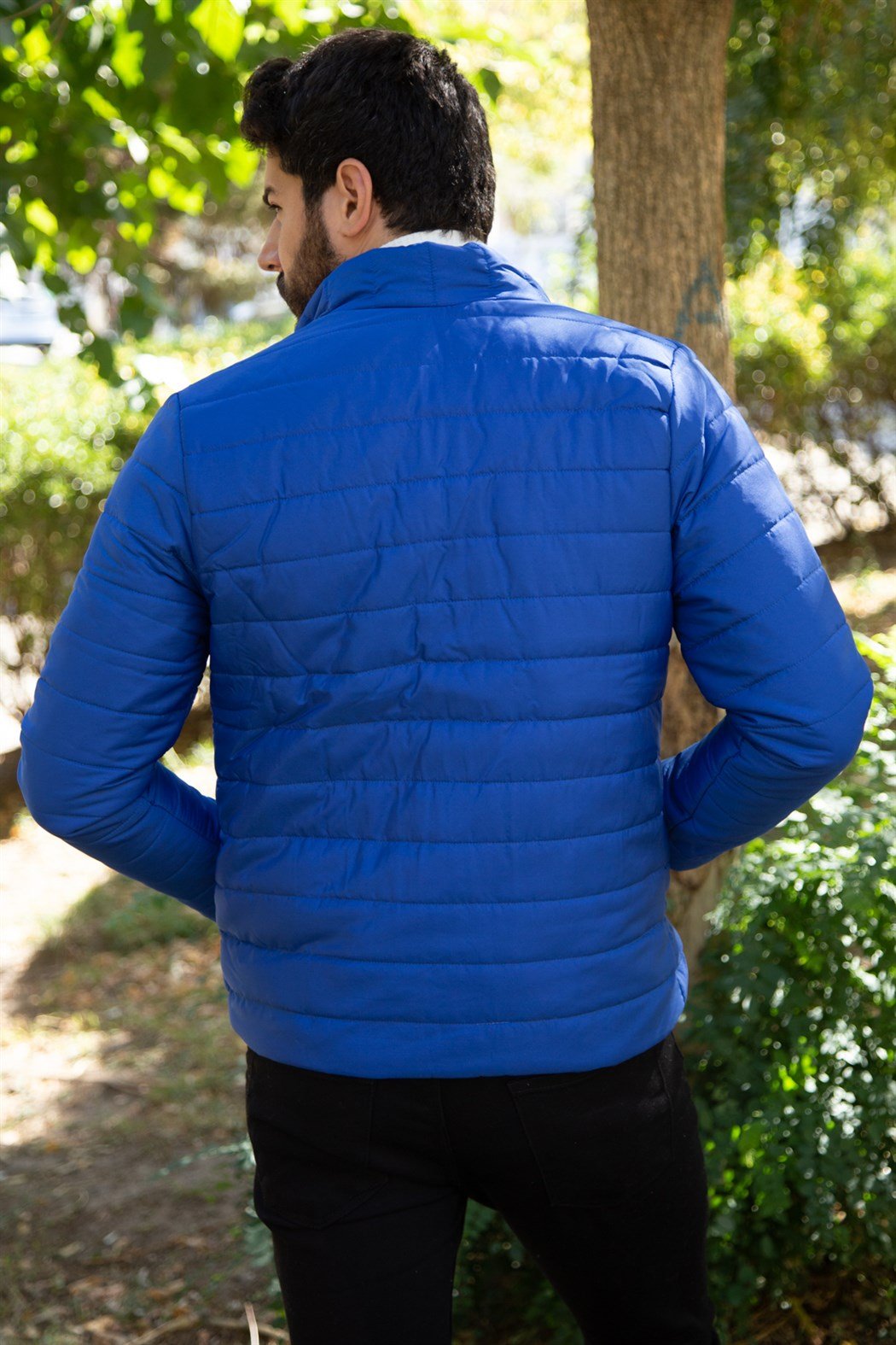 ERKEK Kapşonsuz Şişme Mont MAVI mont MAVI