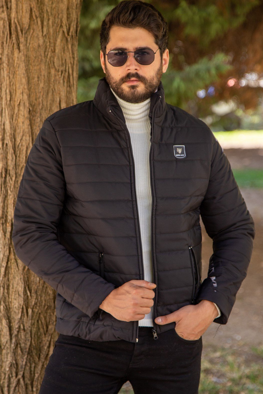 ERKEK Kapşonsuz Şişme Mont SIYAH mont SIYAH                                                       