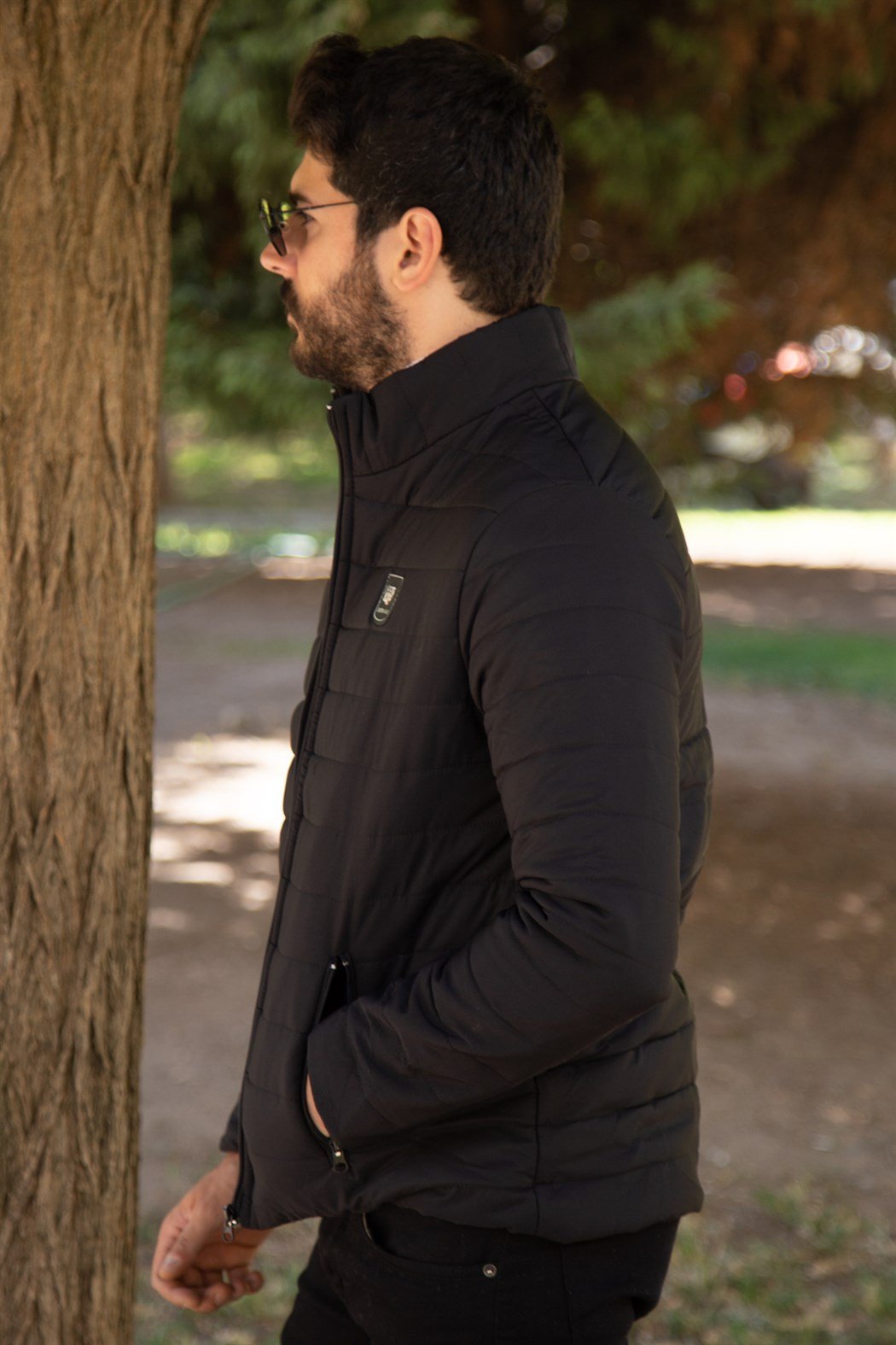 ERKEK Kapşonsuz Şişme Mont SIYAH mont SIYAH                                                       