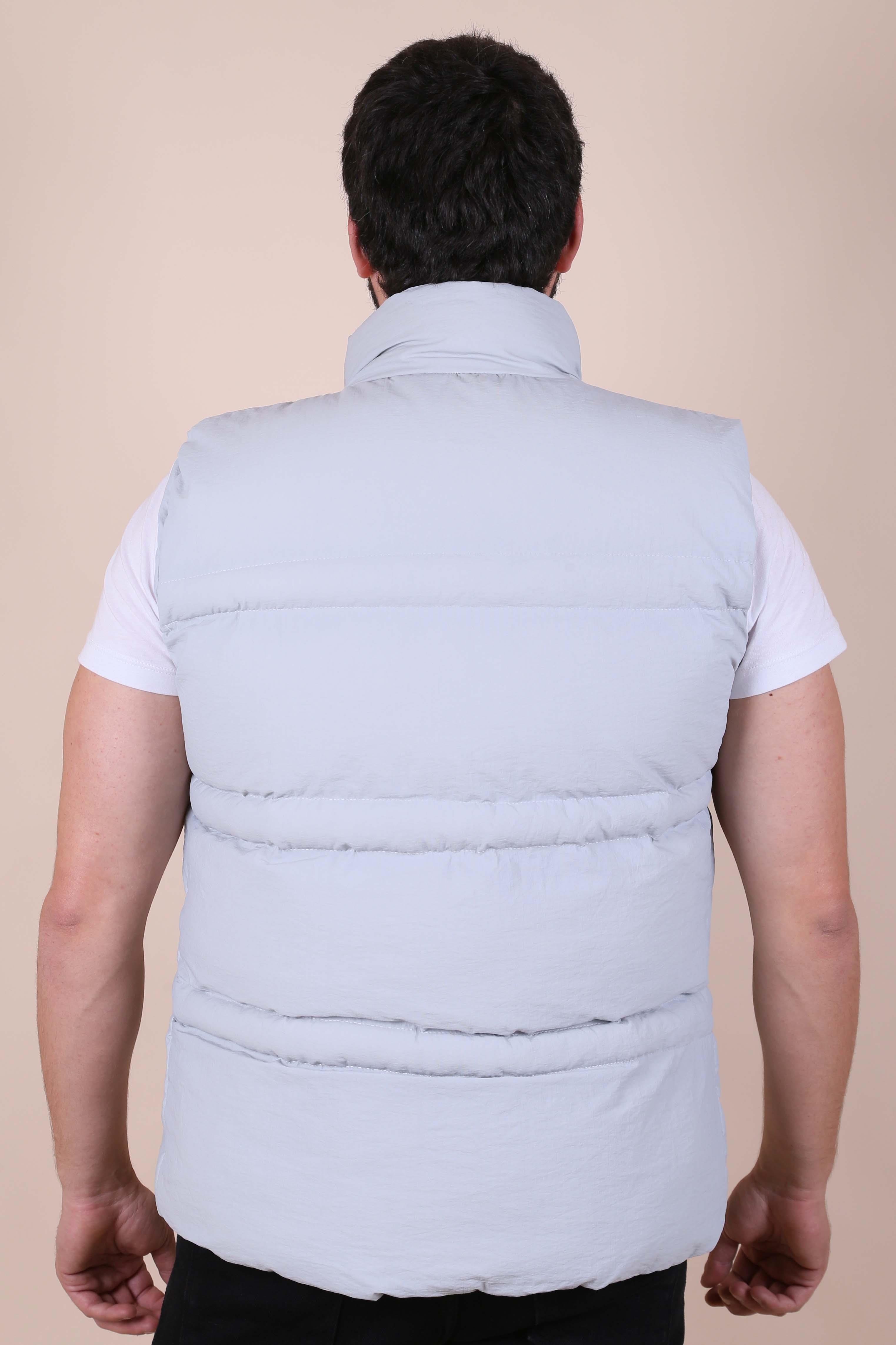 ERKEK KAPŞONSUZ ŞİŞME YELEK WODEX GRİ YELEK GRİ