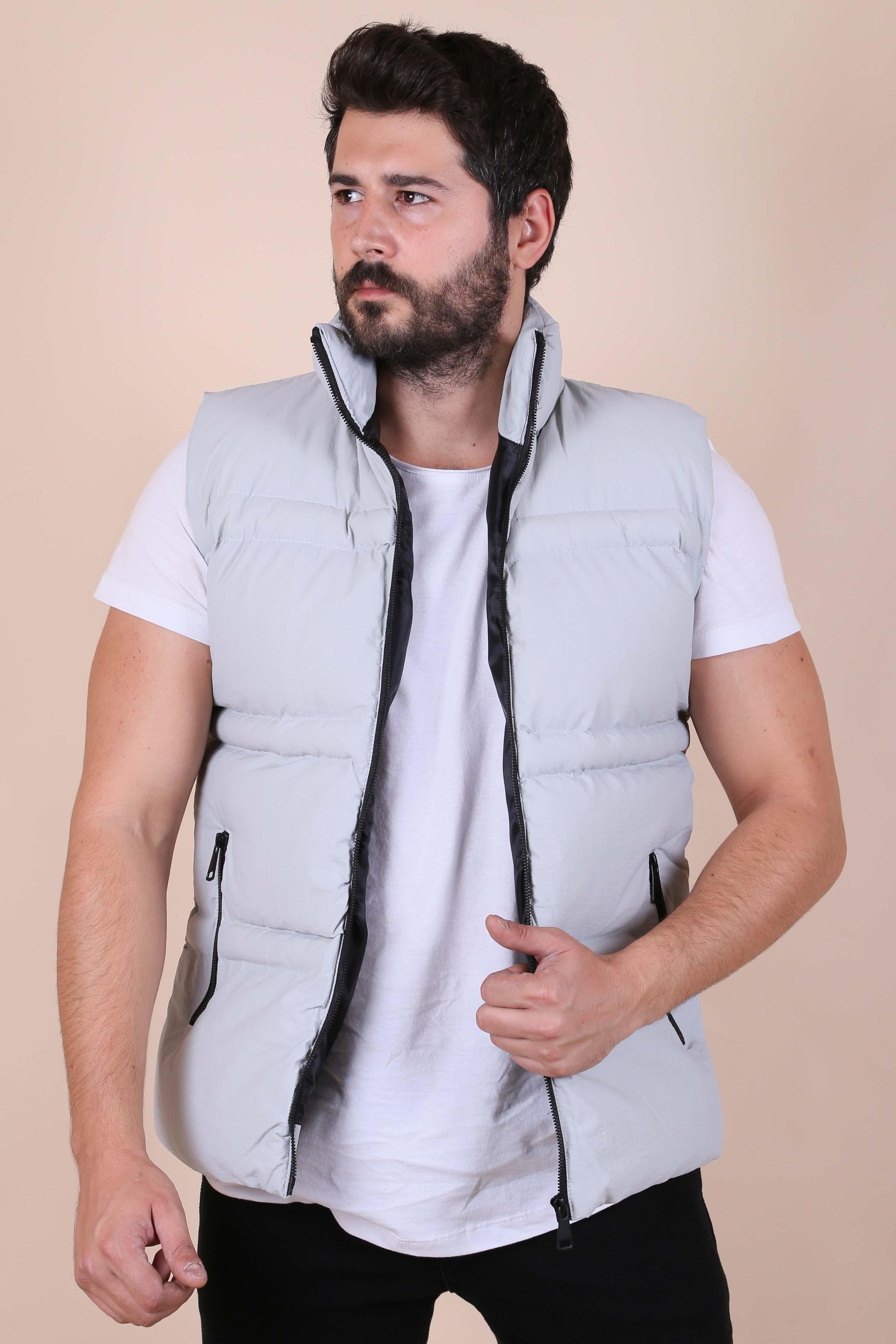 ERKEK KAPŞONSUZ ŞİŞME YELEK WODEX GRİ YELEK GRİ