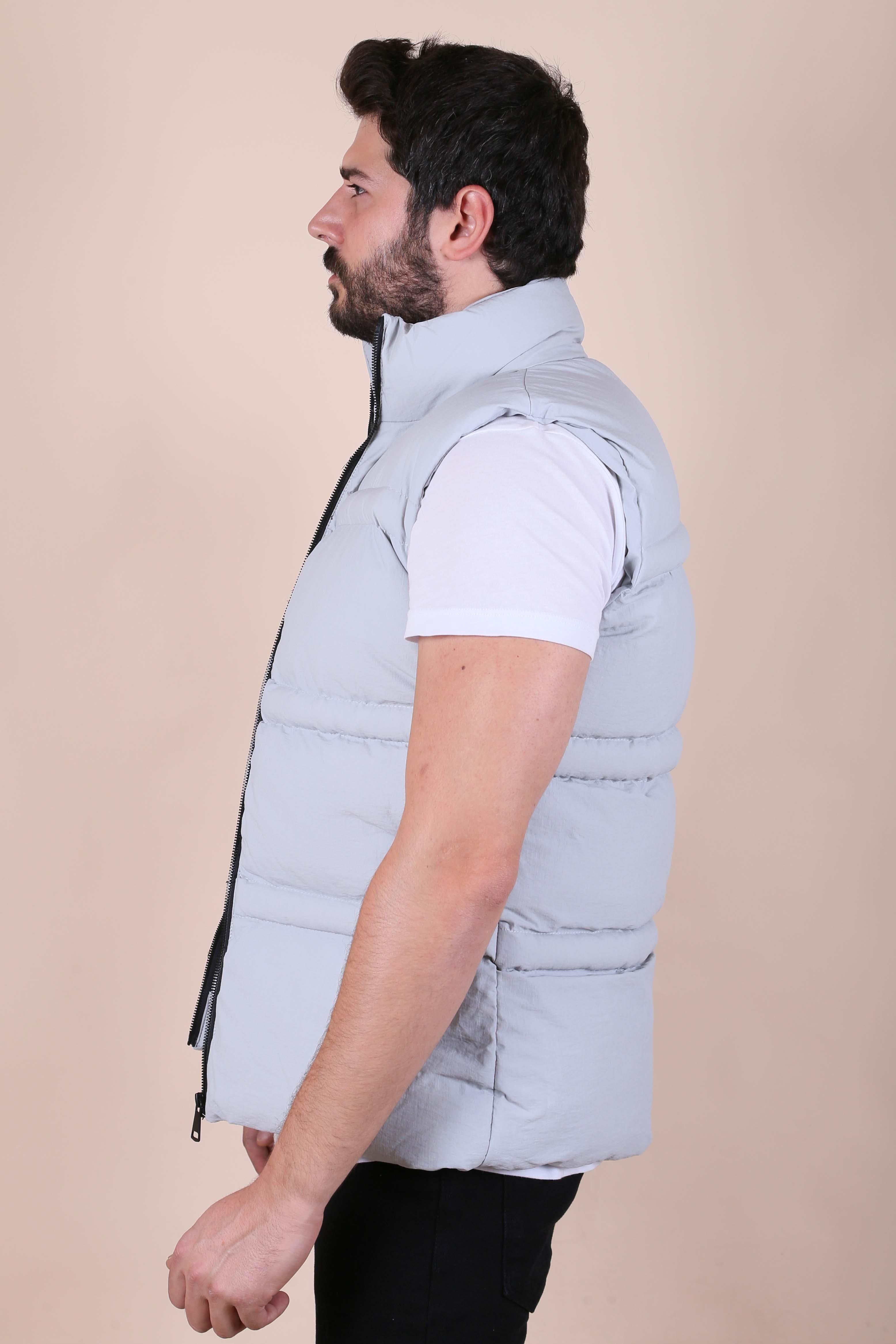 ERKEK KAPŞONSUZ ŞİŞME YELEK WODEX GRİ YELEK GRİ