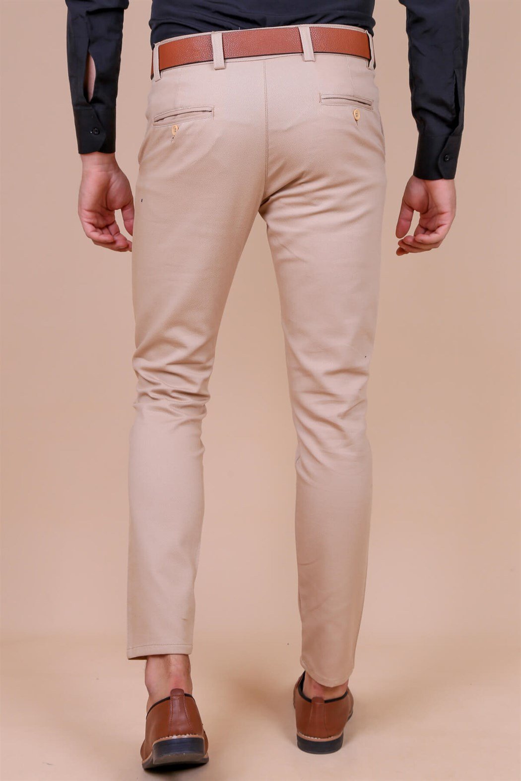 ERKEK PETEKLİ SLİM  KUMAŞ PANTOLON SARI KUAMŞ PANTLON SARI