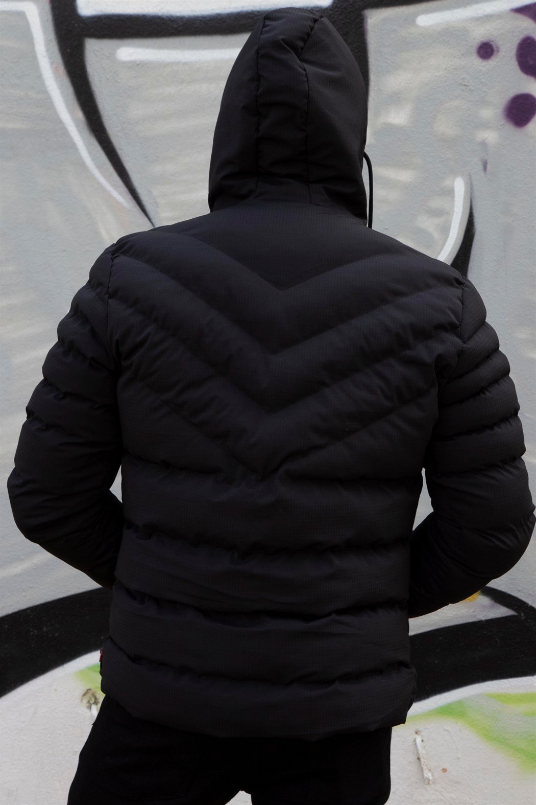 ERKEK SABİT KAPŞONLU ŞİŞME MONT SİYAH mont SİYAH