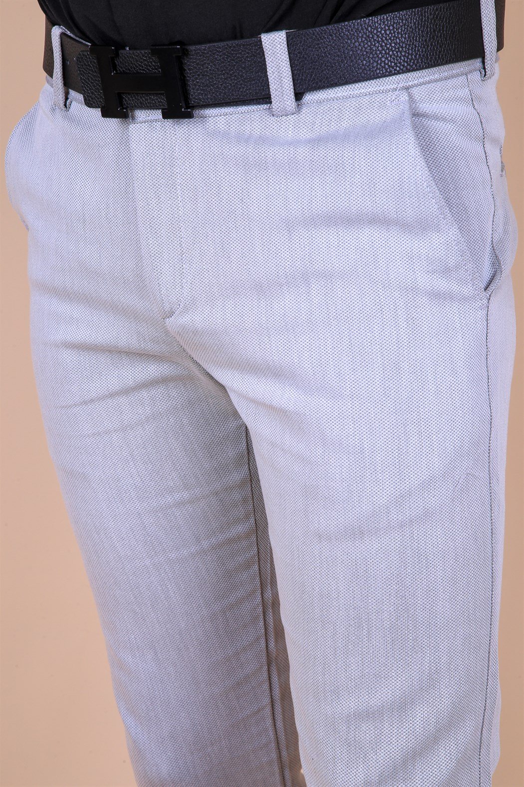 ERKEK SLİM FİT ARMÜRLÜ YAN CEP GRİ GRİ