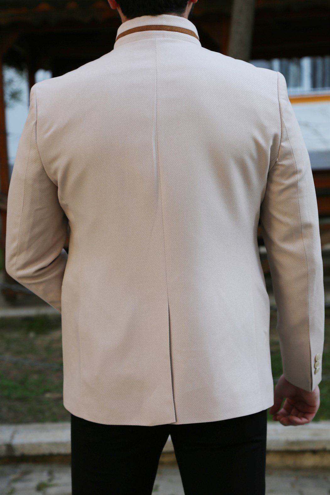 ERKEK SLİM FİT DİK YAKA SPOR BLAZER BEJ BEJ