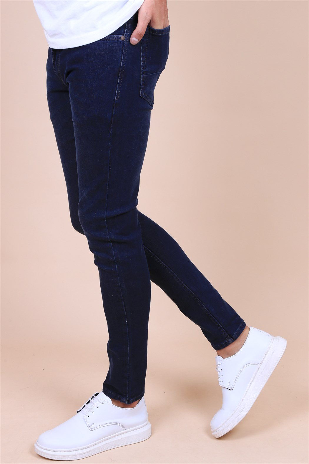 ERKEK SLIMFİT KOT PANTOLON KOYU MAVİ JEAN KOYU MAVİ