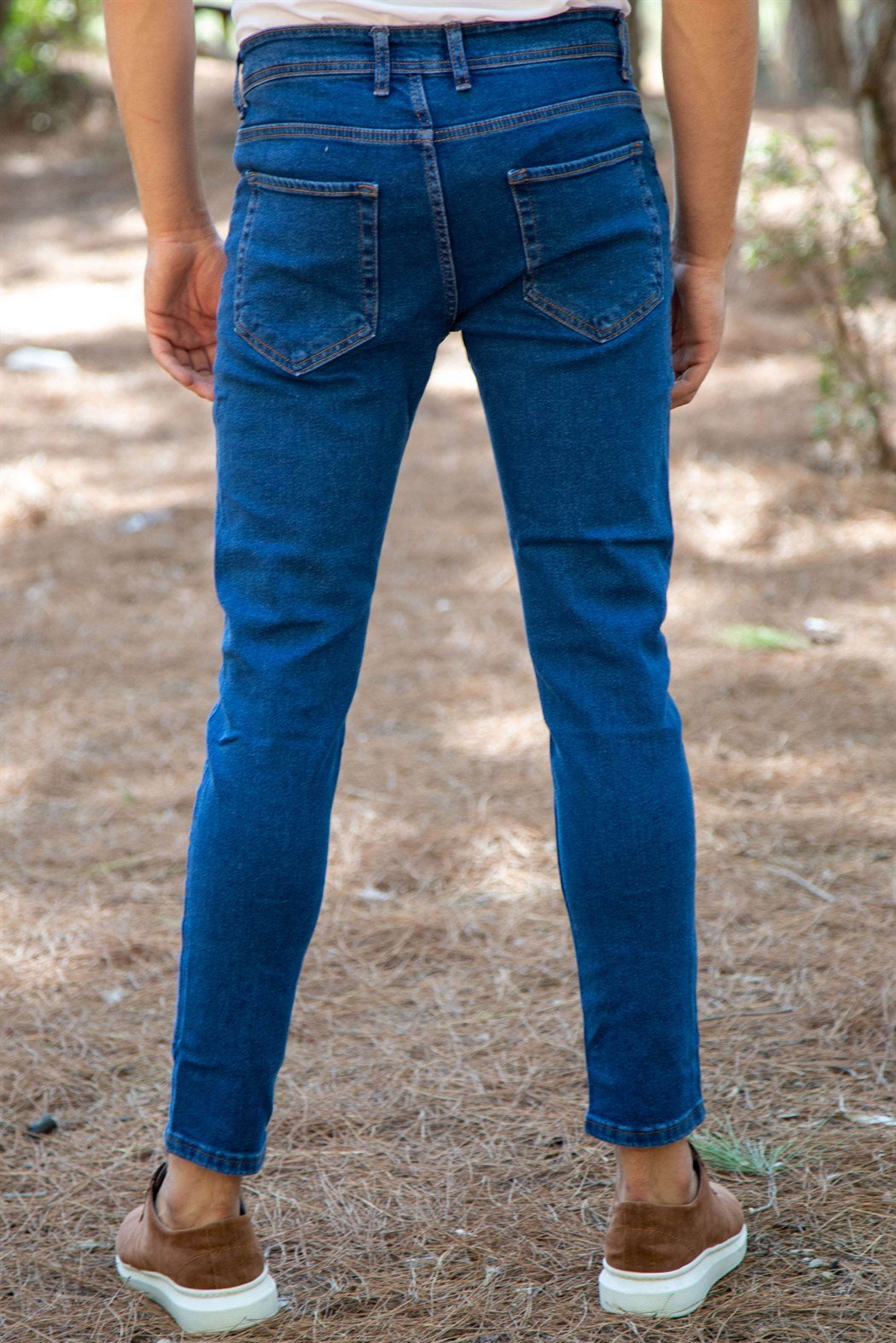 ERKEK SLIMFİT KOT PANTOLON ORTA MAVİ JEAN ORTA MAVİ
