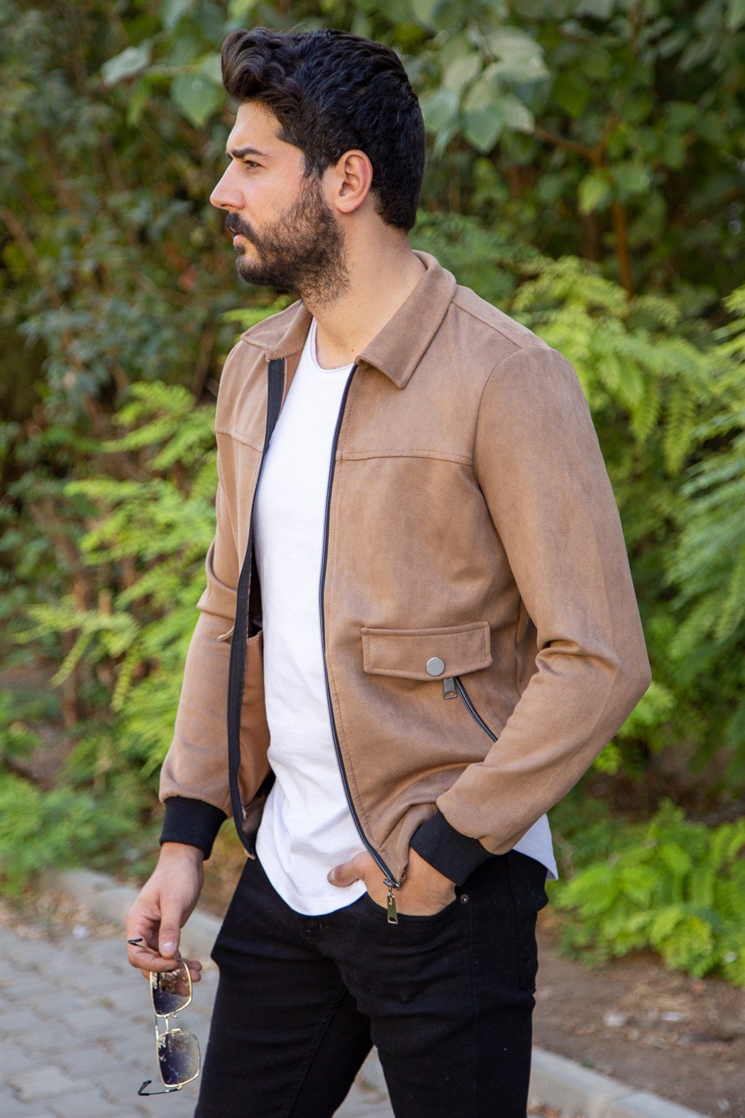 ERKEK SÜET FERMUARLI CEKET SÜTLÜ KAHVE SÜET CEKET SÜTLÜ KAHVE