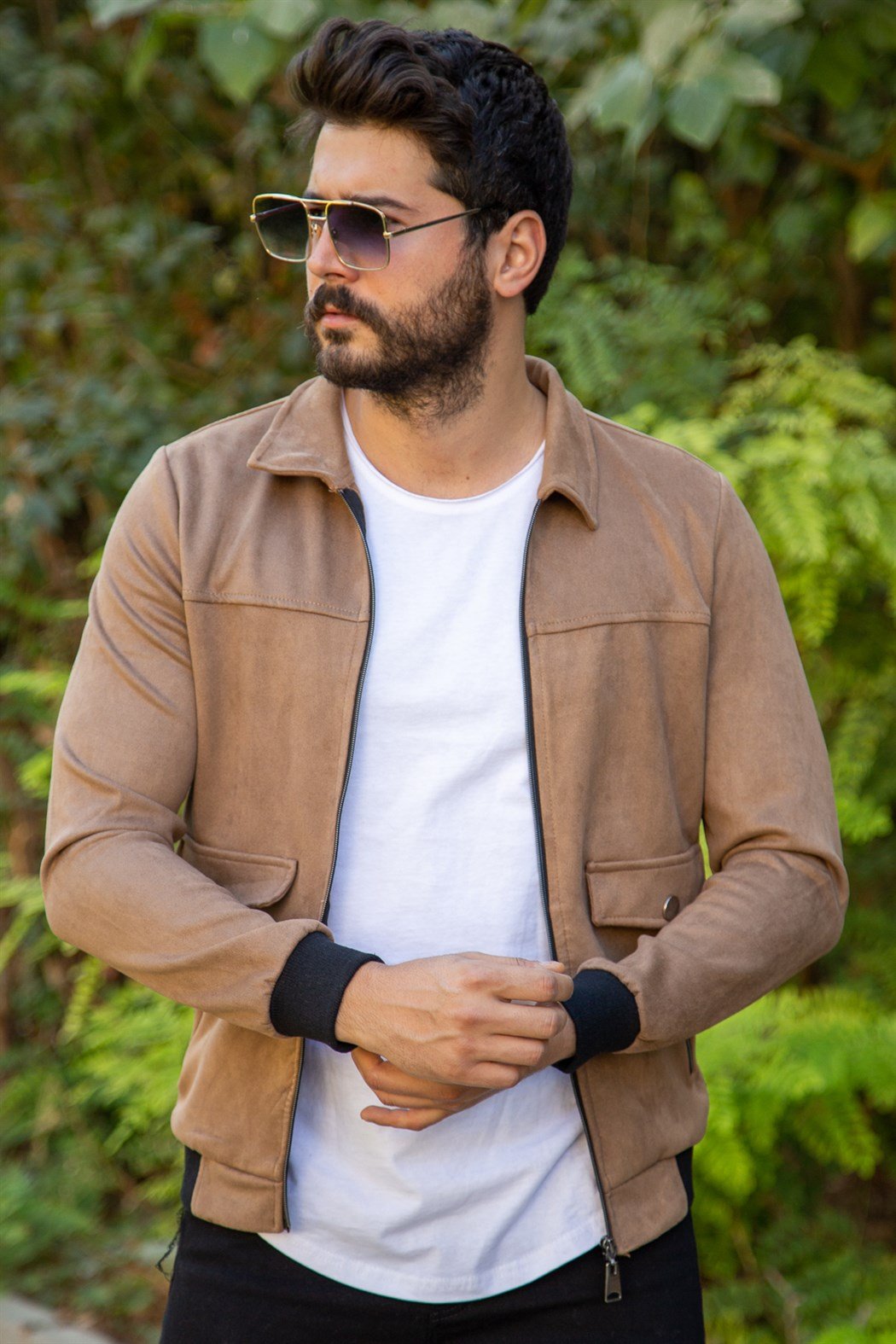 ERKEK SÜET FERMUARLI CEKET SÜTLÜ KAHVE SÜET CEKET SÜTLÜ KAHVE