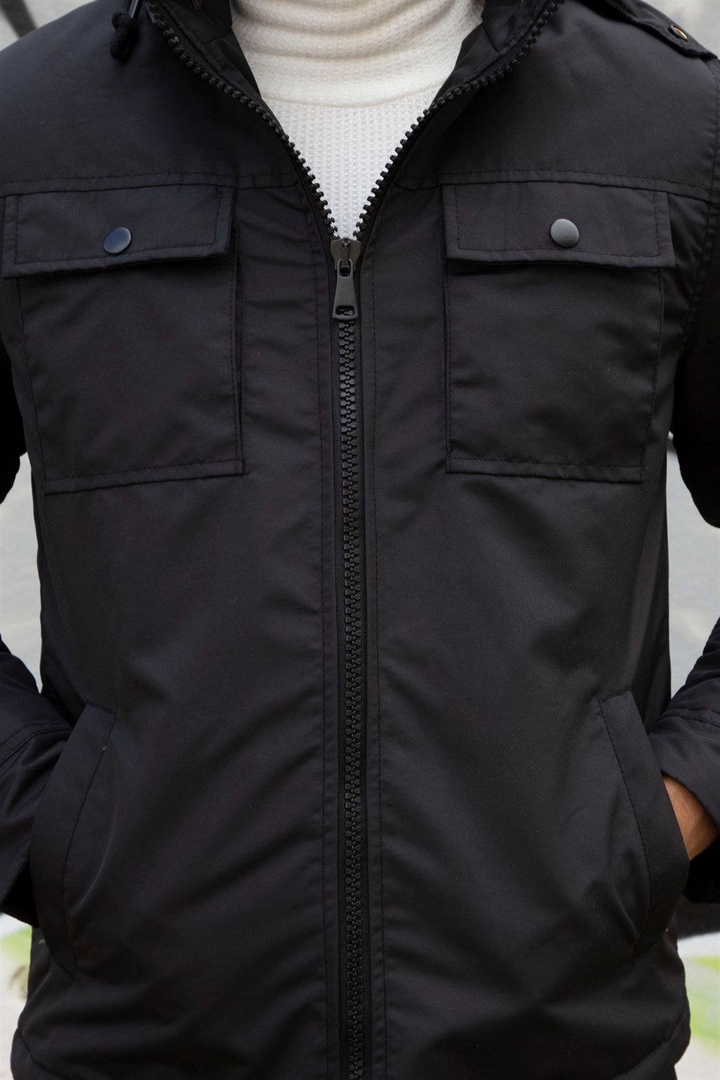 ERKEK YAĞMURLUK MONT SİYAH mont SİYAH