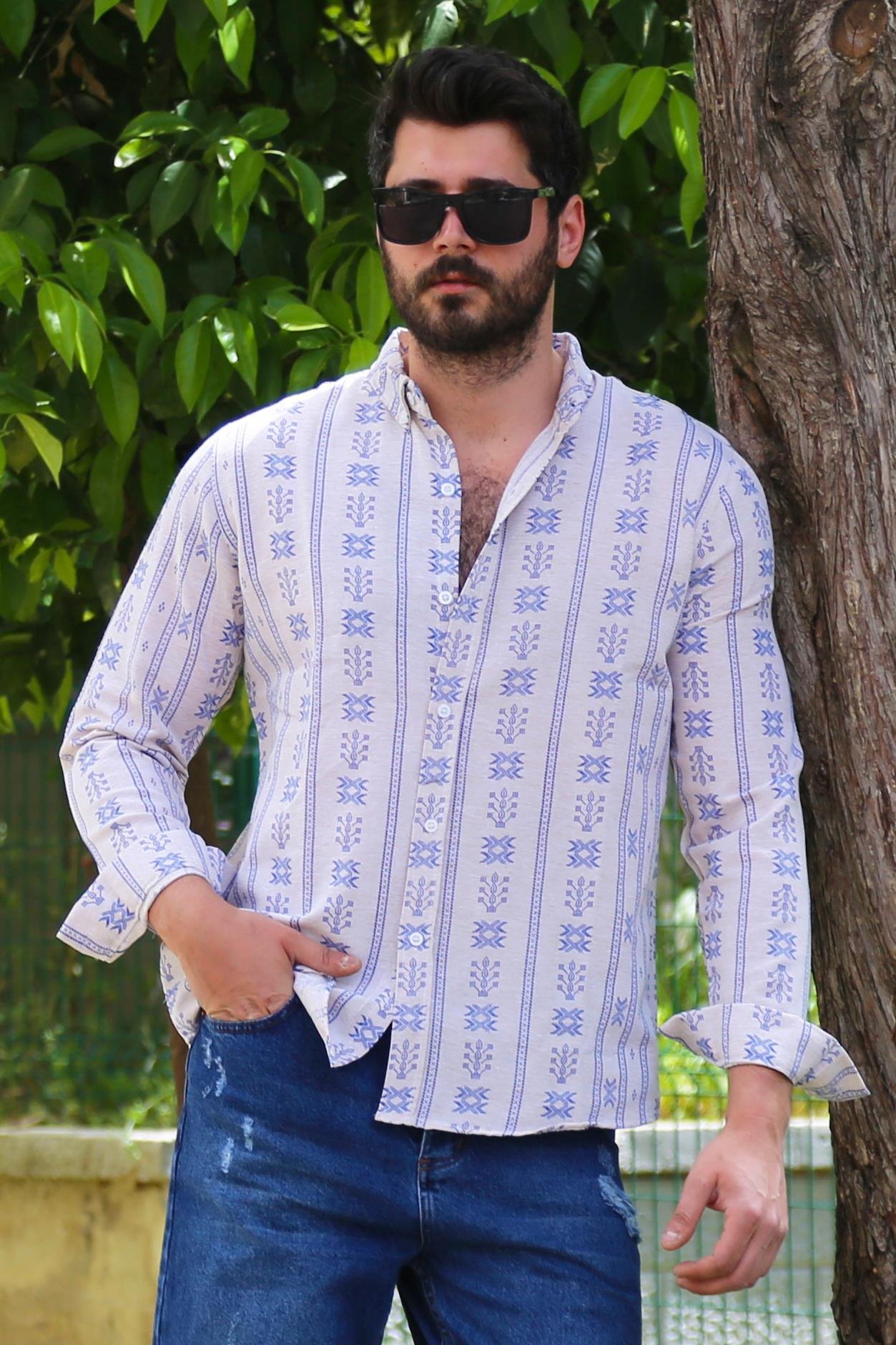 Etnik Desenli Gömlek