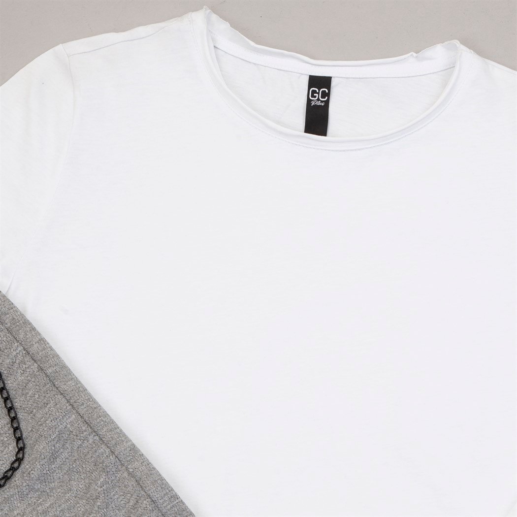 Fermuar Detaylı Tişört Gri Zincirli Jogger Ayakkabı Kombin