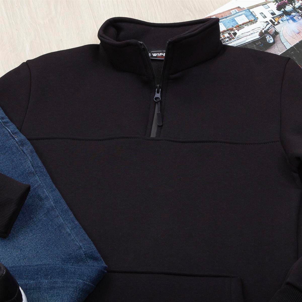 Fermuarlı Siyah Sweat Pantolon Ayakkabı Kombin