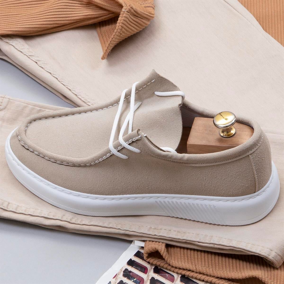 Fermuarlı Taba Gömlek Pantolon Ayakkabı Kombin