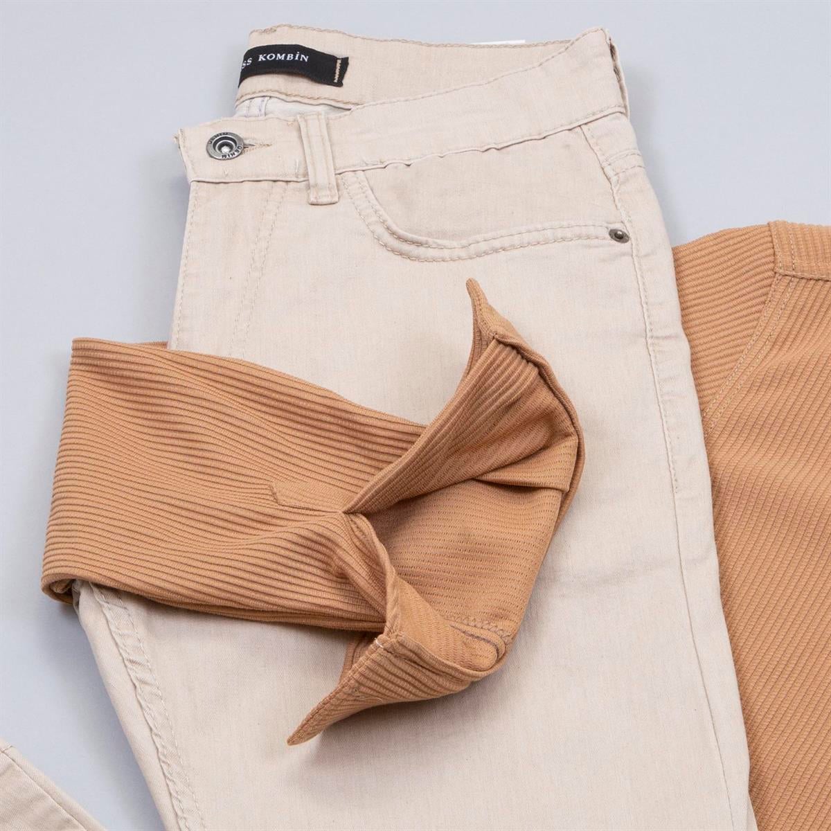 Fermuarlı Taba Gömlek Pantolon Ayakkabı Kombin