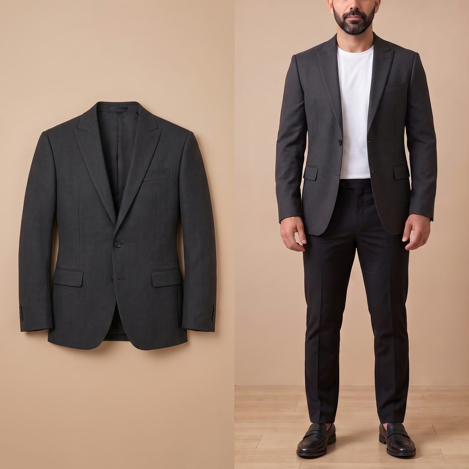 Füme Blazer Tek Ceket Erkek | Slim Fit Modern Şık Ceket