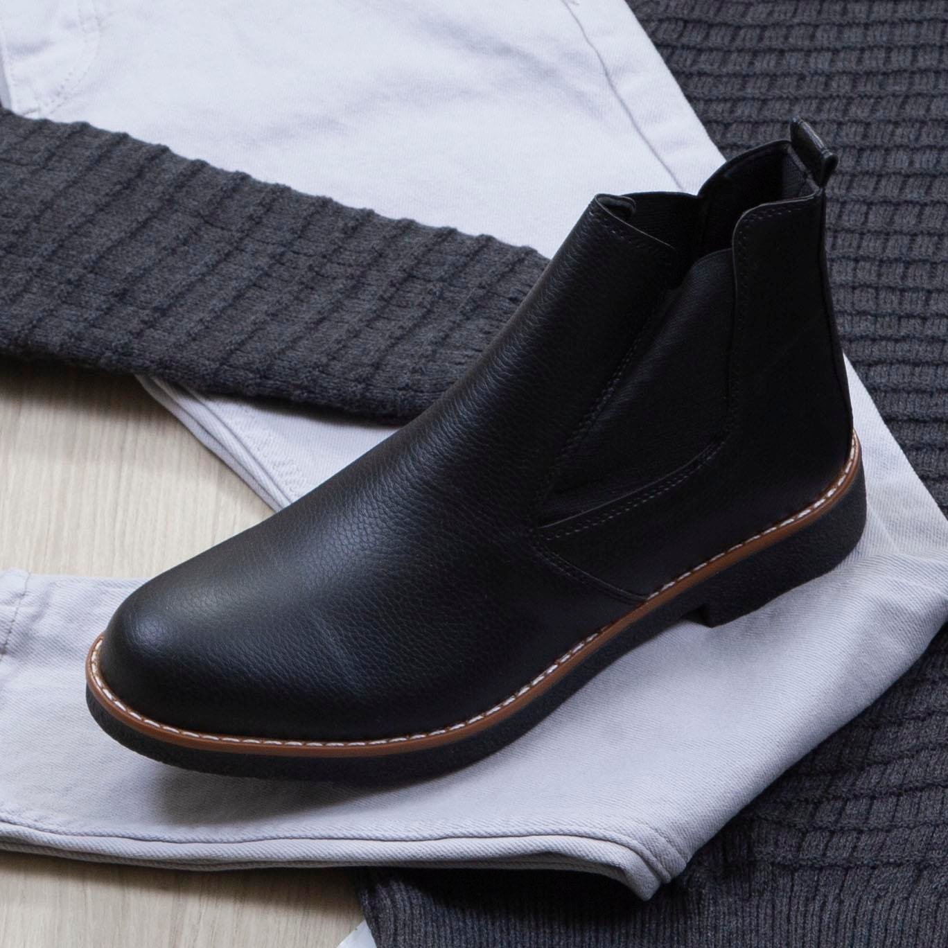 Füme Boğazlı Triko Kazak Pantolon Bot Kombin