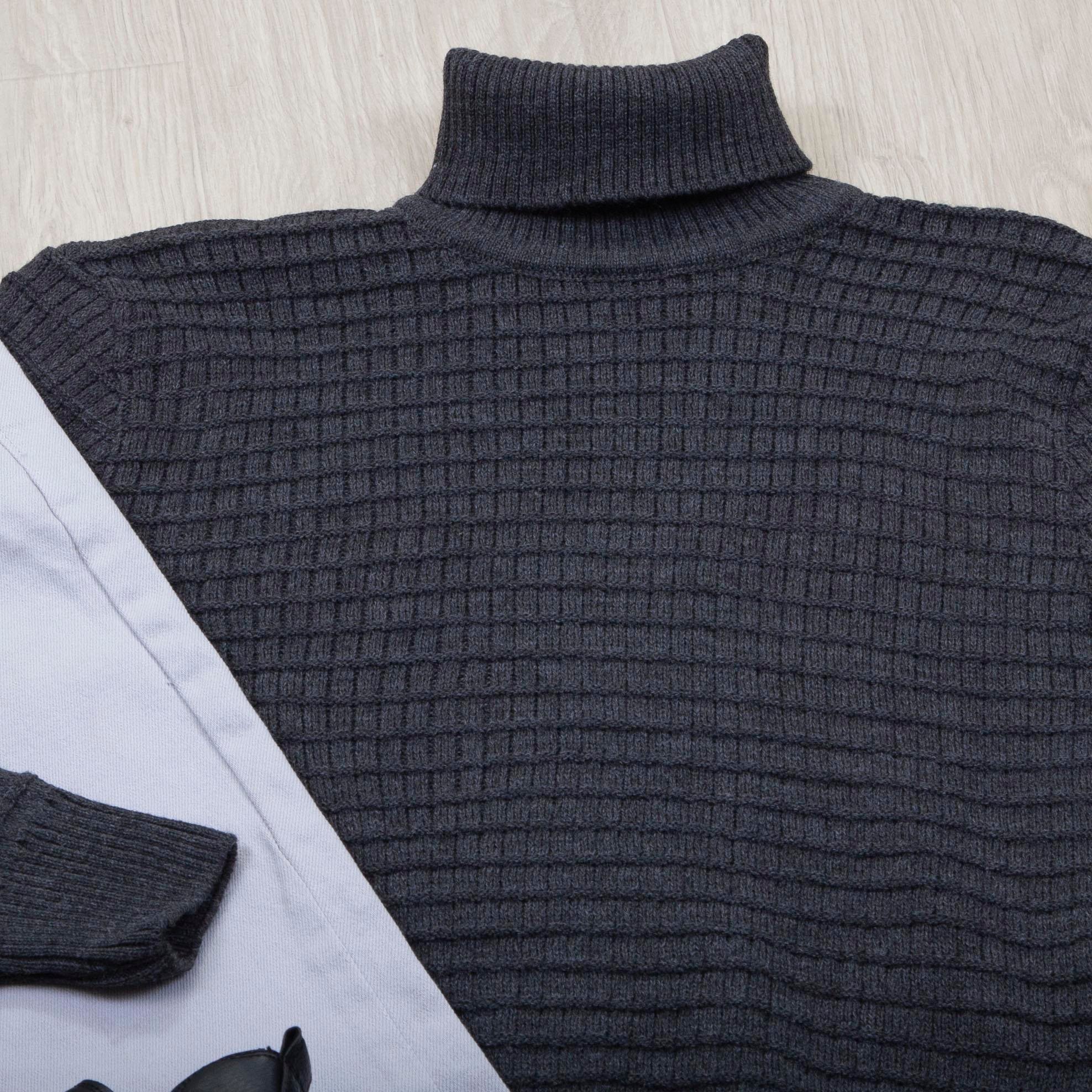 Füme Boğazlı Triko Kazak Pantolon Bot Kombin