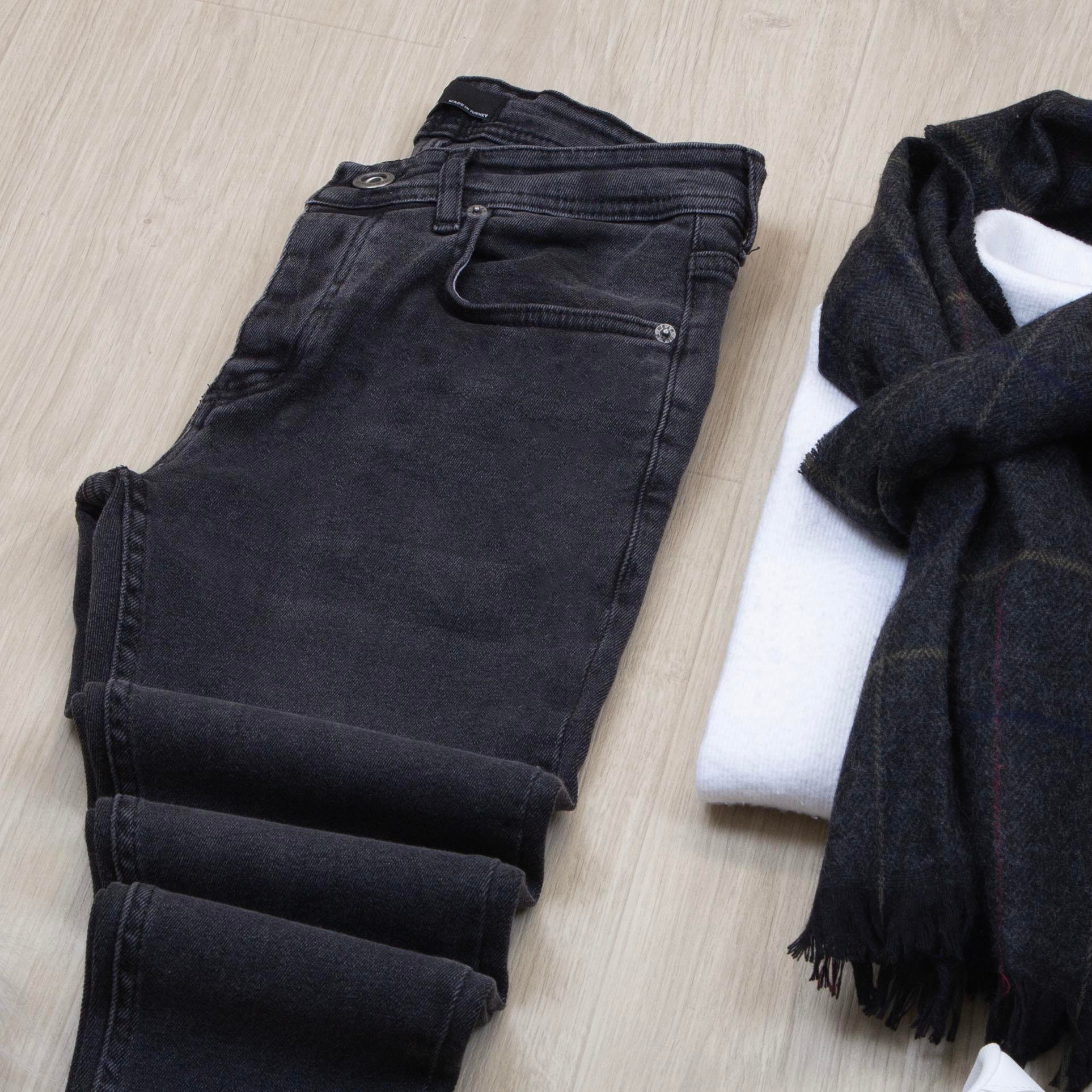 Füme Ekose Blazer Ceket Boğazlı Body Pantolon Ayakkabı Kombin