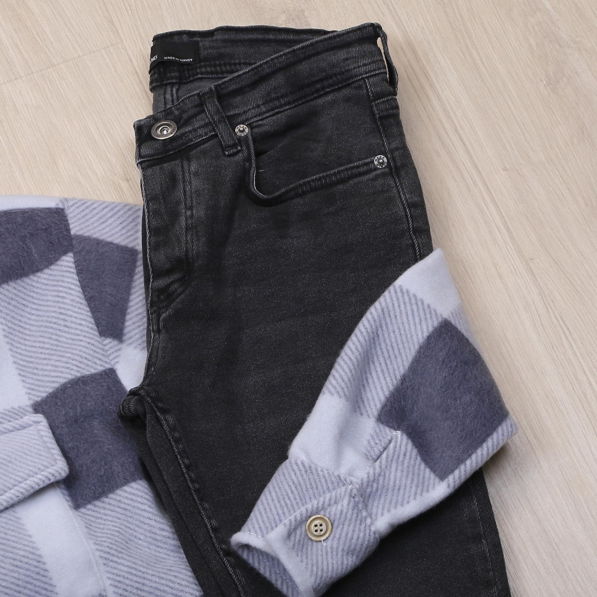 Füme Ekose Polar Gömlek Body Pantolon Ayakkabı Kombin