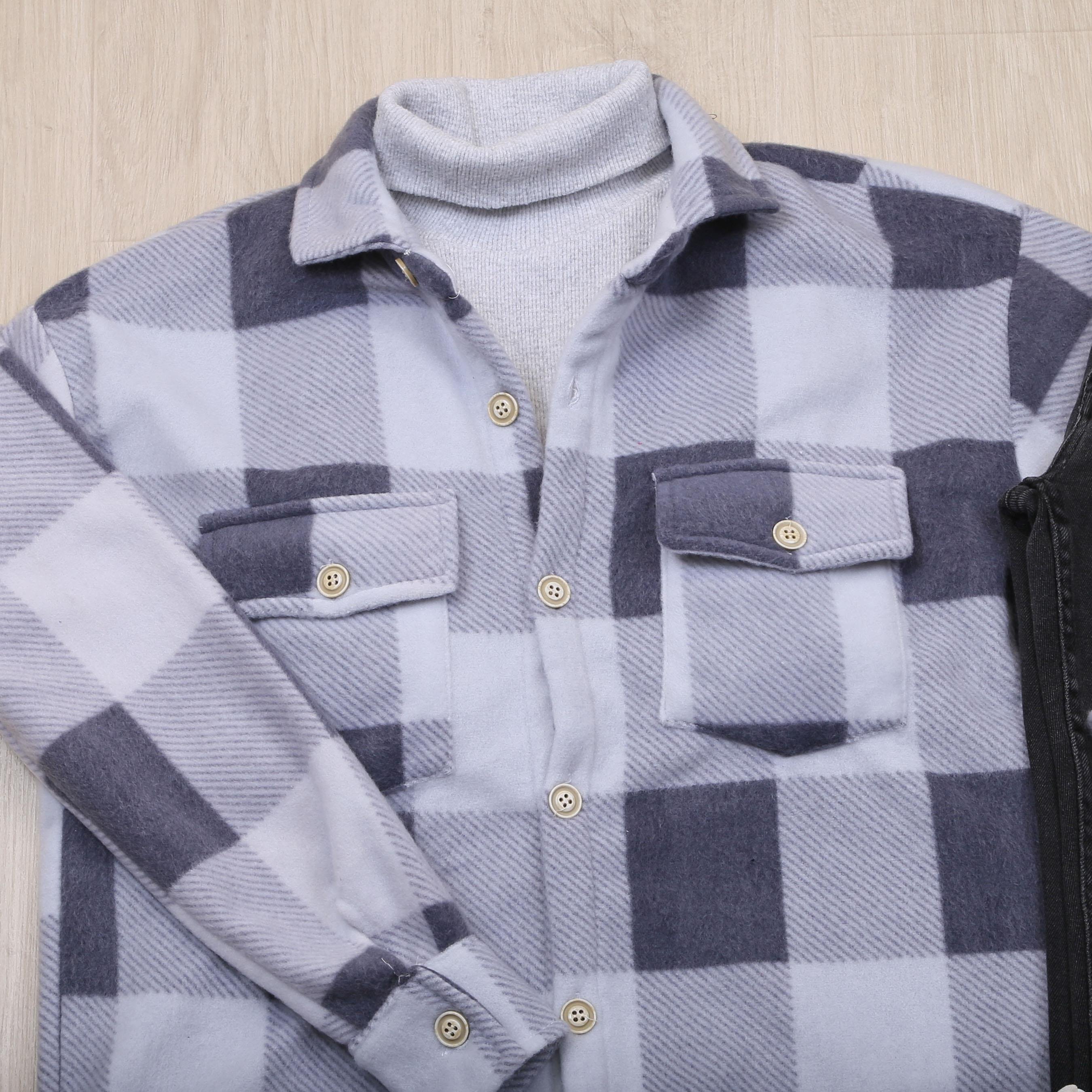 Füme Ekose Polar Gömlek Body Pantolon Ayakkabı Kombin