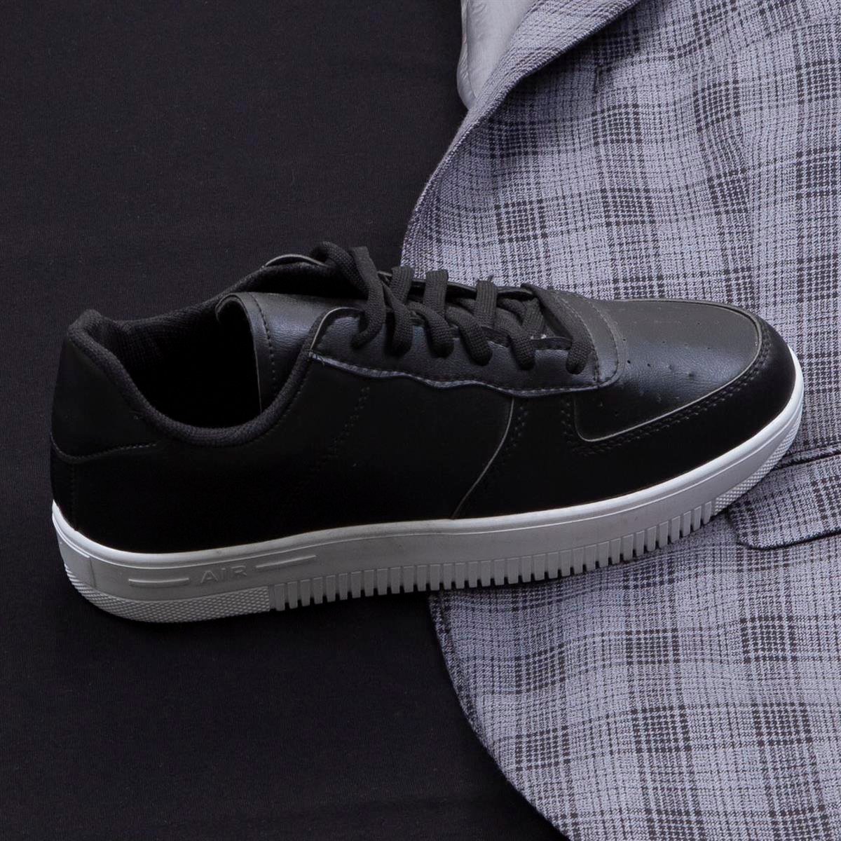 Füme Ekoseli Blazer Ceket Tişört Pantolon Ayakkabı Kombin