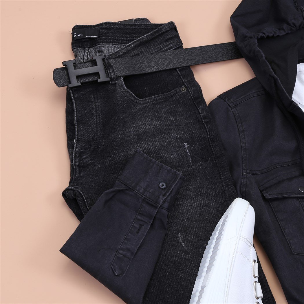 Füme Kapsonlu Kot Gömlek Pantolon Ayakkabı Kombini