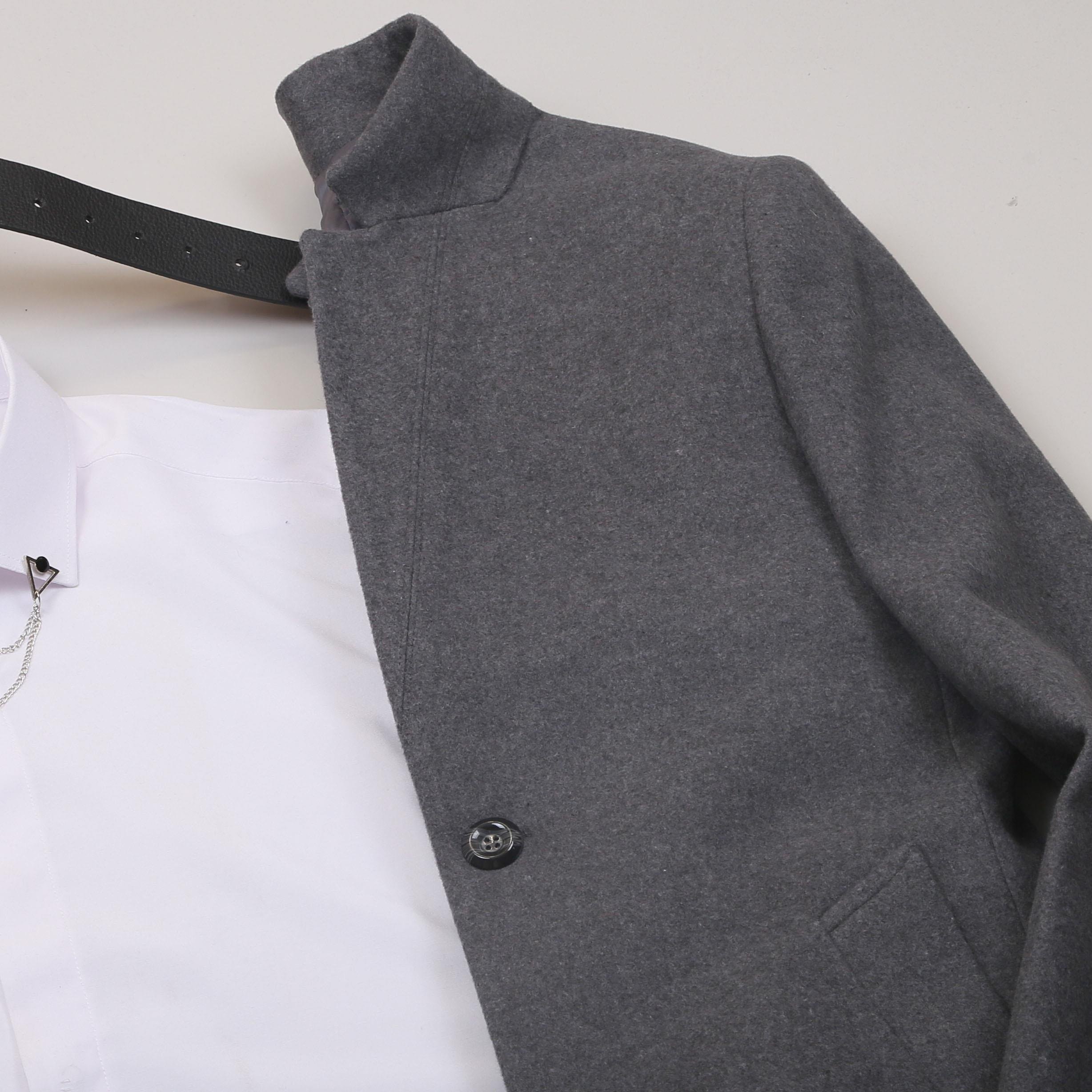 Füme Kaşe Kaban Gömlek Pantolon Ayakkabı Kombin