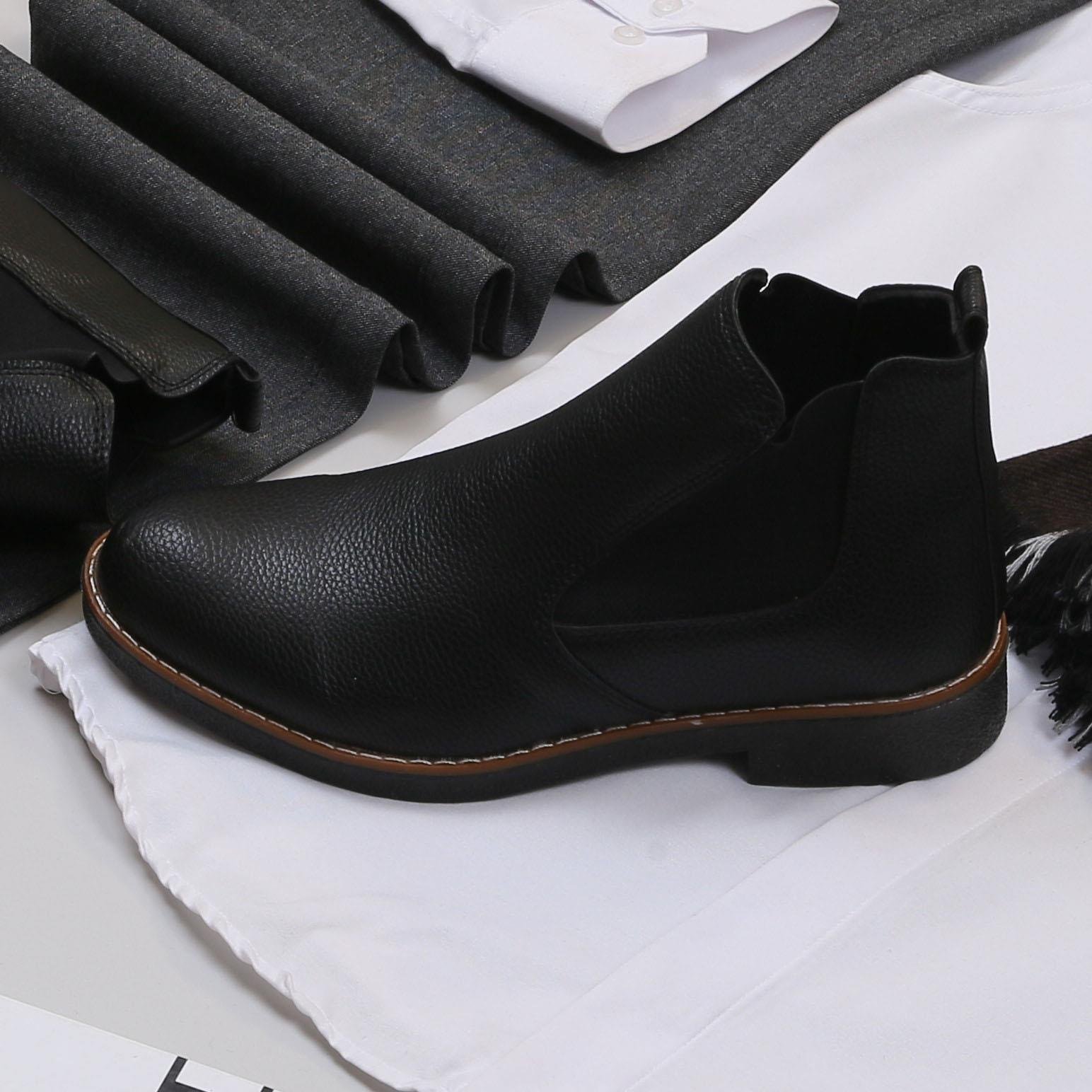 Füme Kaşe Kaban Gömlek Pantolon Bot Kombin