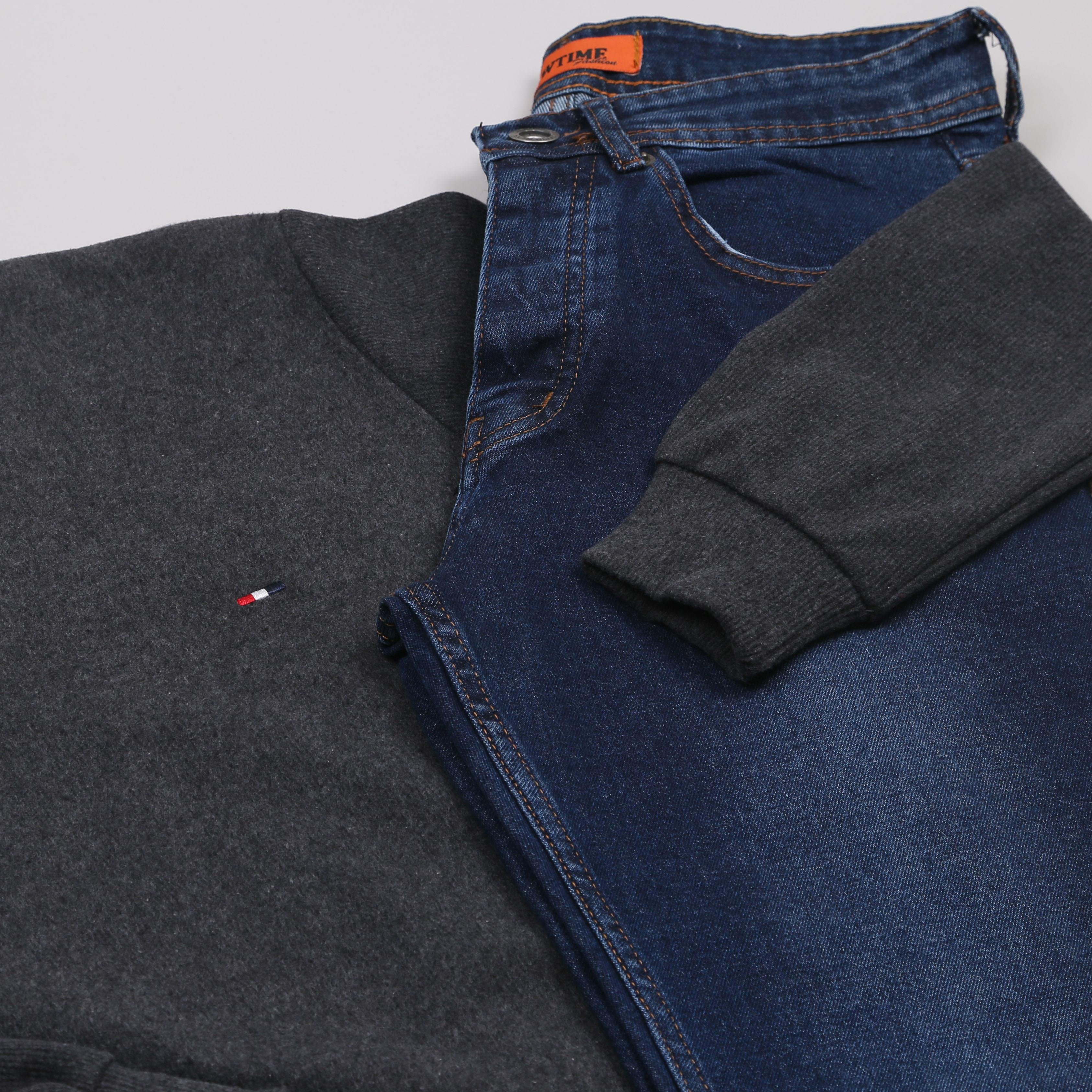 Füme Kazak Kot Pantolon Ayakkabı Kombini