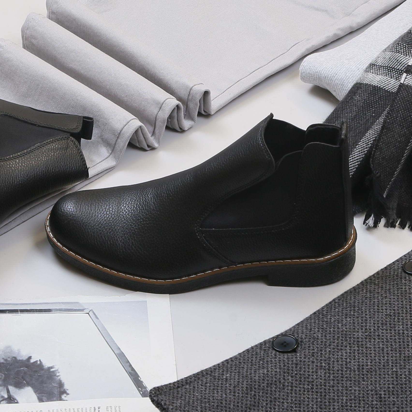 Füme Kırçıllı Kaban Boğazlı Body Pantolon Bot Kombin