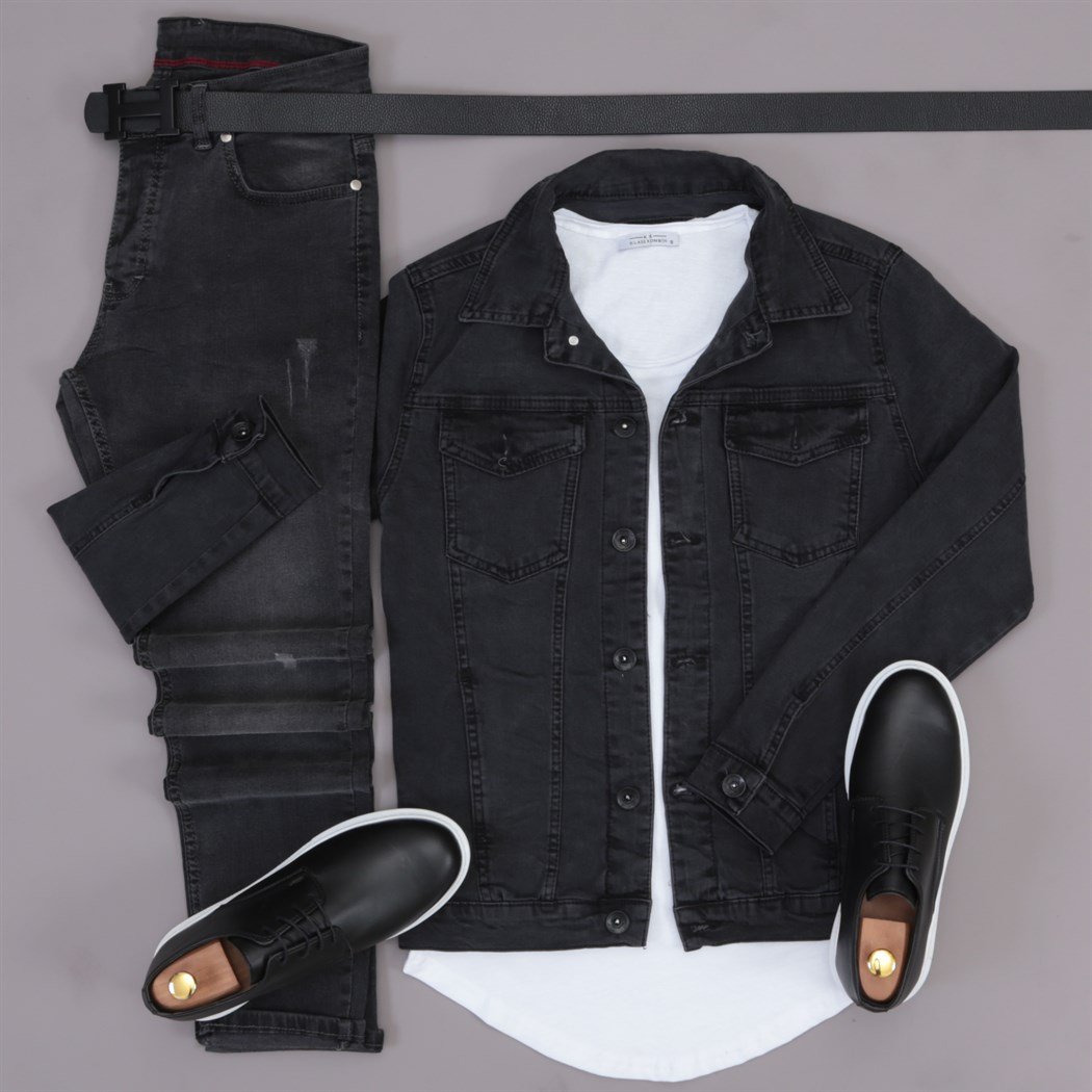 Füme Kot Ceket Ayakkabı Pantolon Kombini