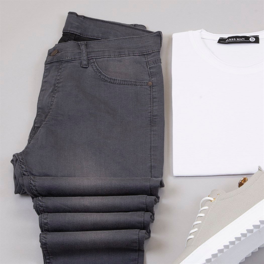 Füme Kot Ceket Tişört Pantolon Ayakkabı Kombin