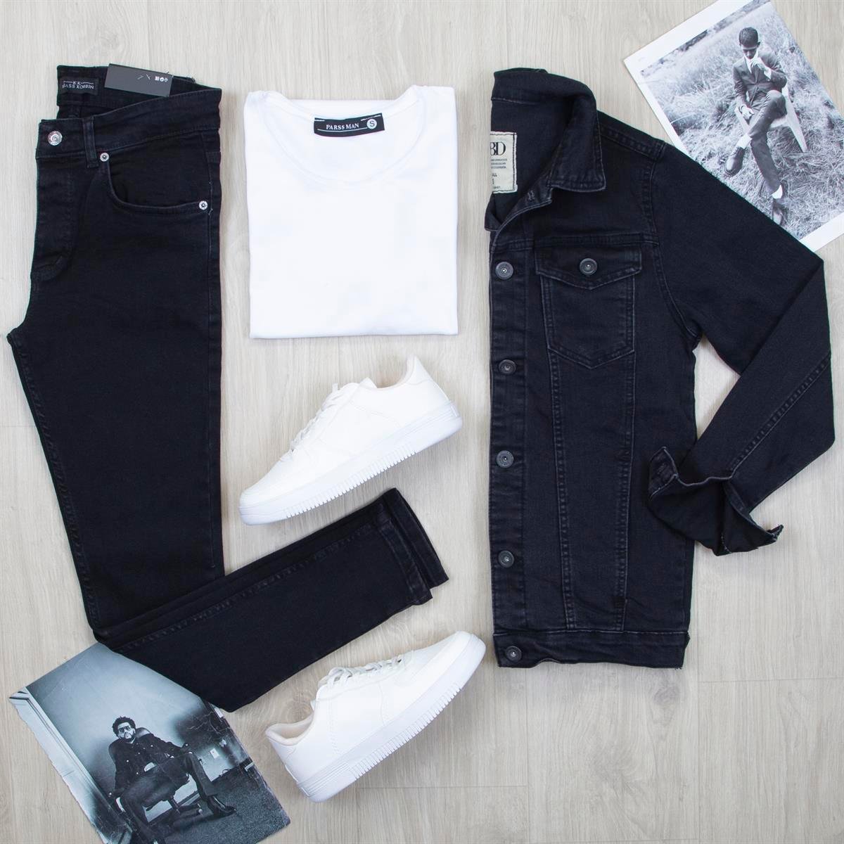 Füme Kot Ceket Tişört Pantolon Ayakkabı Kombin